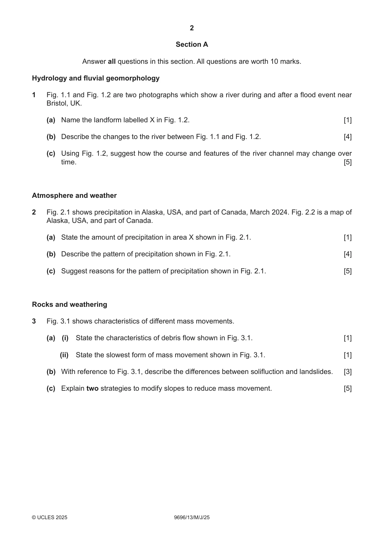 Cambridge A Level Geography 9696 2025 May/June Paper 1 · Variant 3 question paper, page 2 of 4