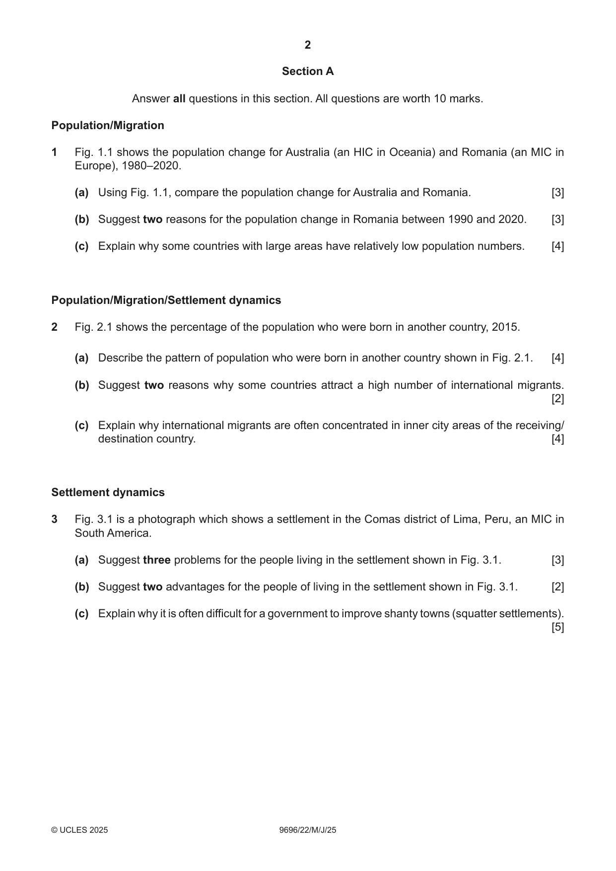 Cambridge A Level Geography 9696 2025 May/June Paper 2 · Variant 2 question paper, page 2 of 4