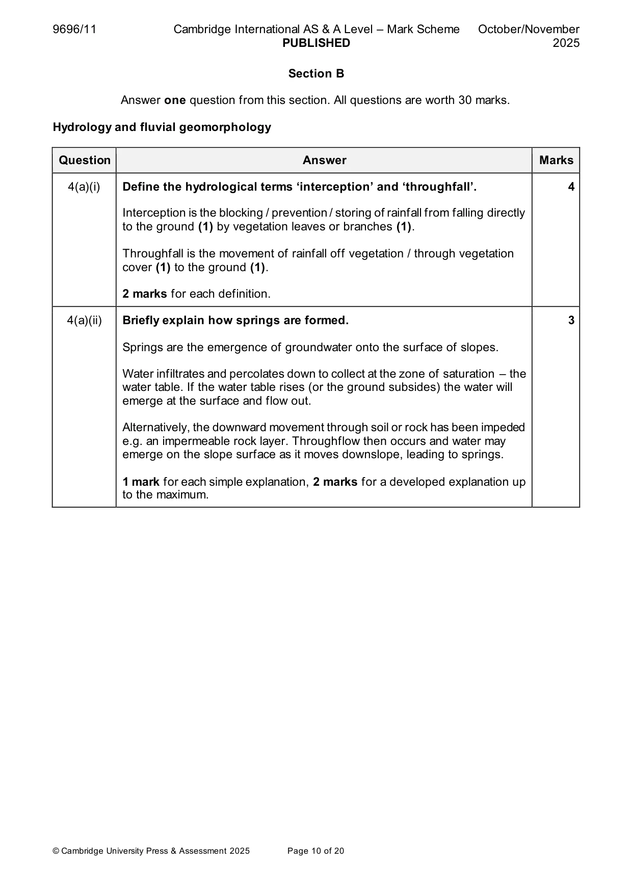 Mark scheme, page 10 of 20