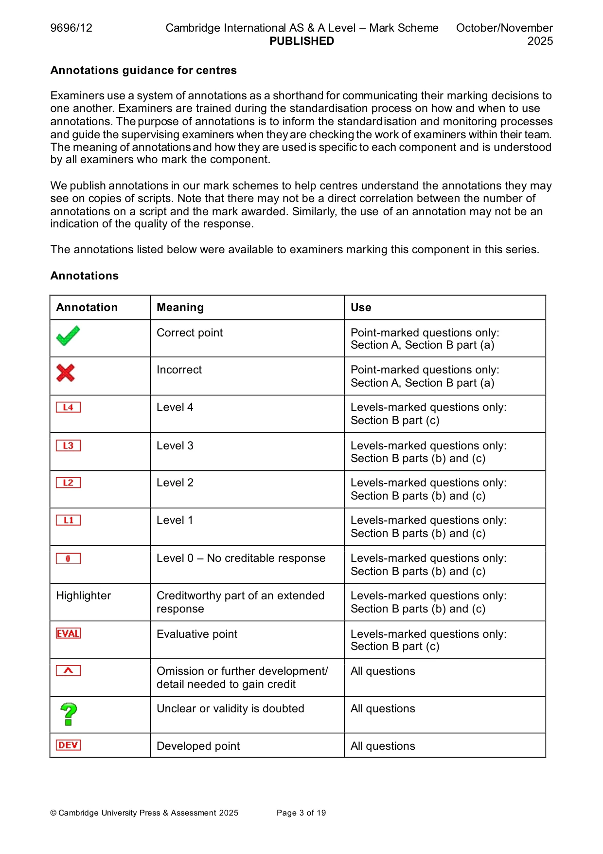 Mark scheme, page 3 of 19
