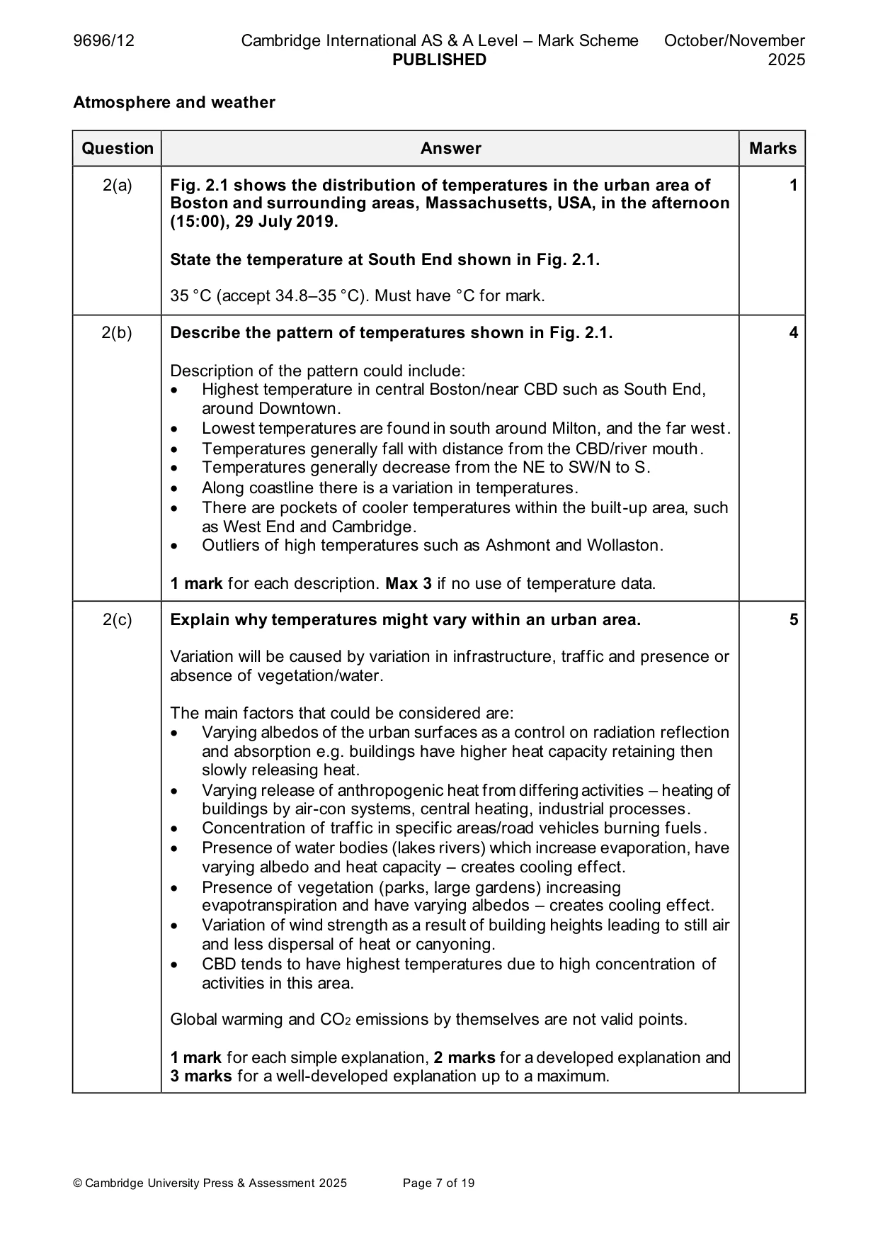 Mark scheme, page 7 of 19