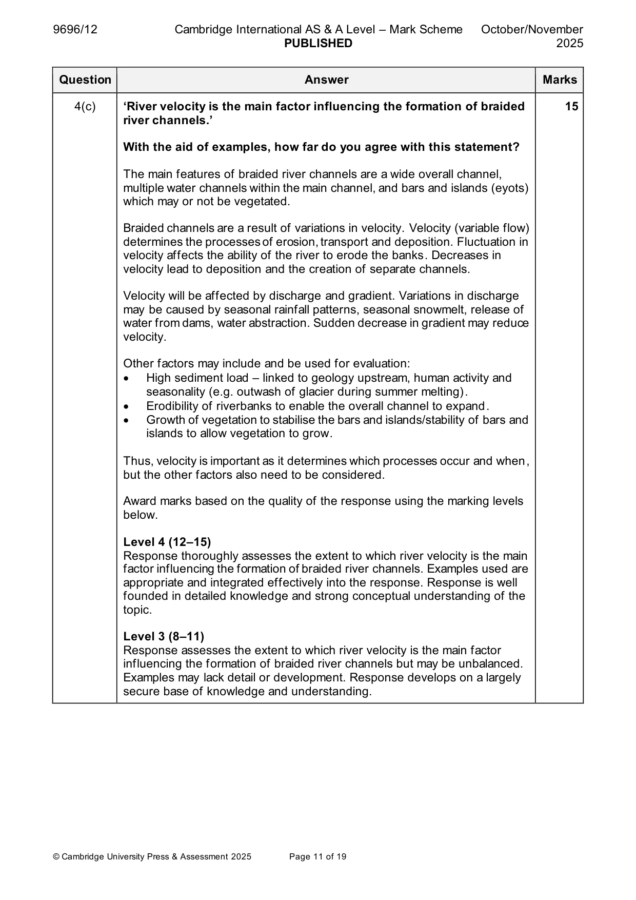 Mark scheme, page 11 of 19