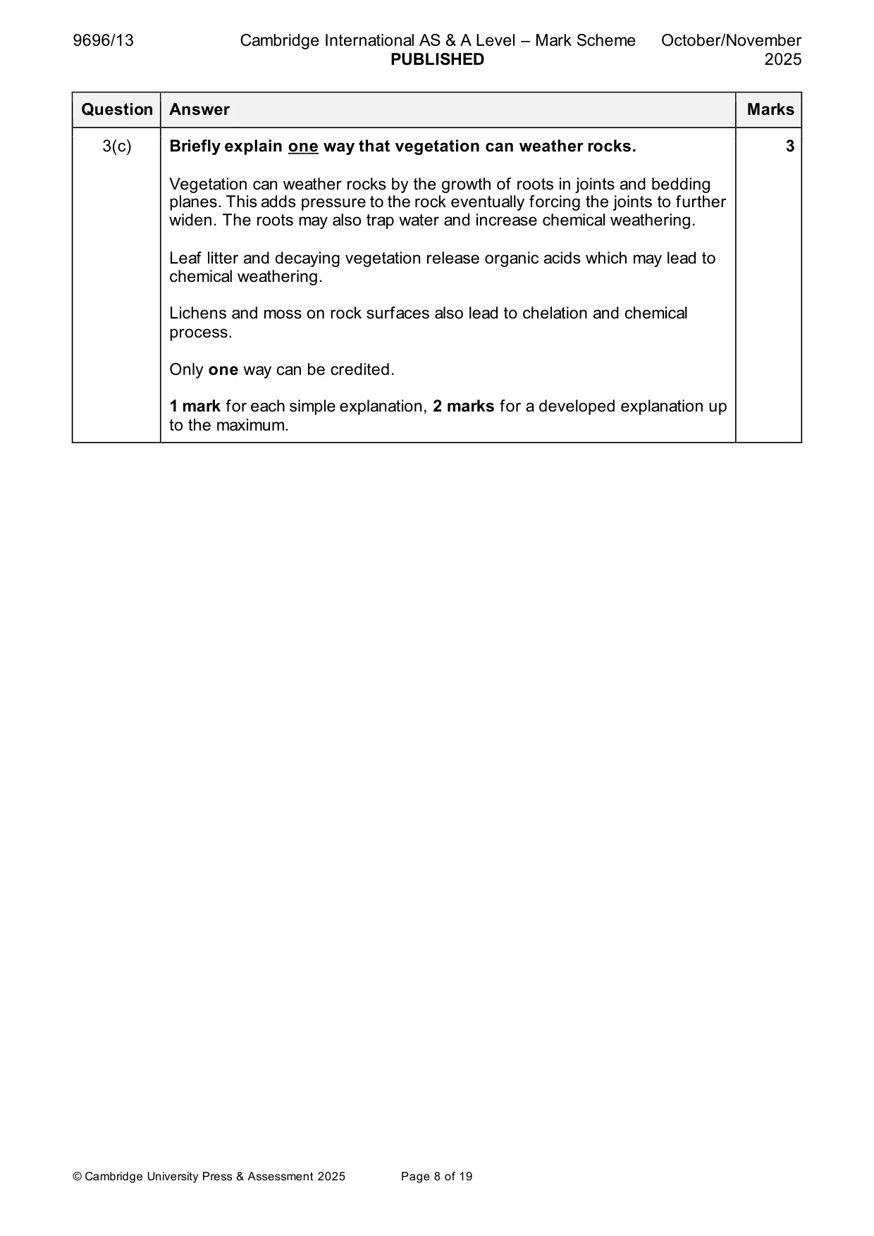 Mark scheme, page 8 of 19