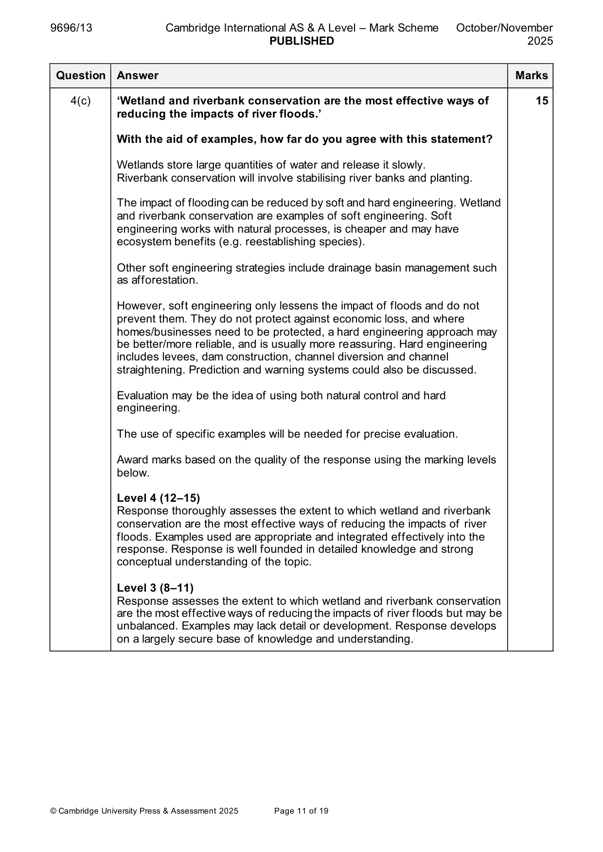 Mark scheme, page 11 of 19
