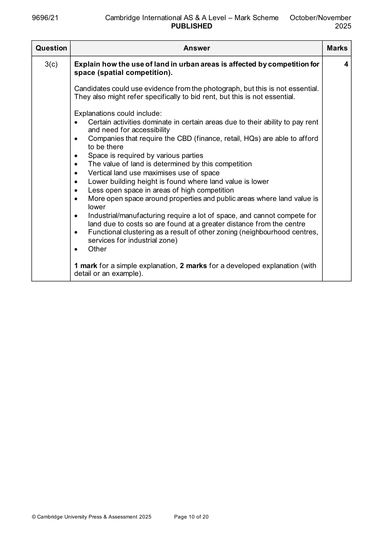 Mark scheme, page 10 of 20