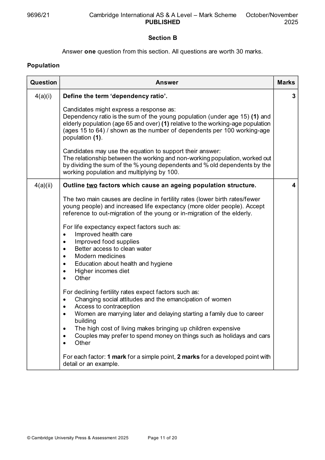 Mark scheme, page 11 of 20