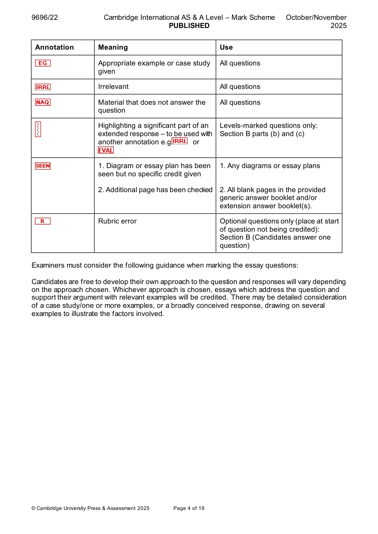 Mark scheme, page 4 of 19