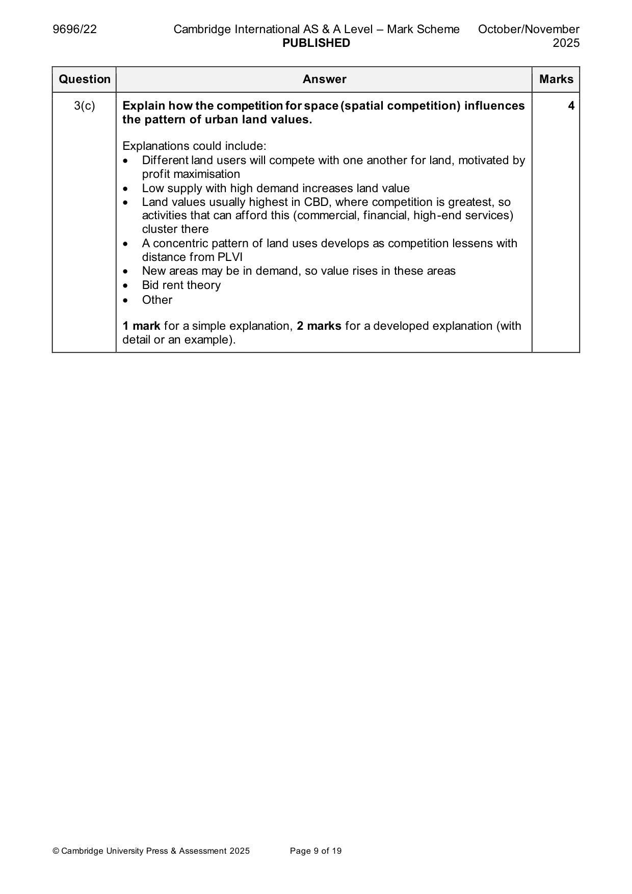 Mark scheme, page 9 of 19
