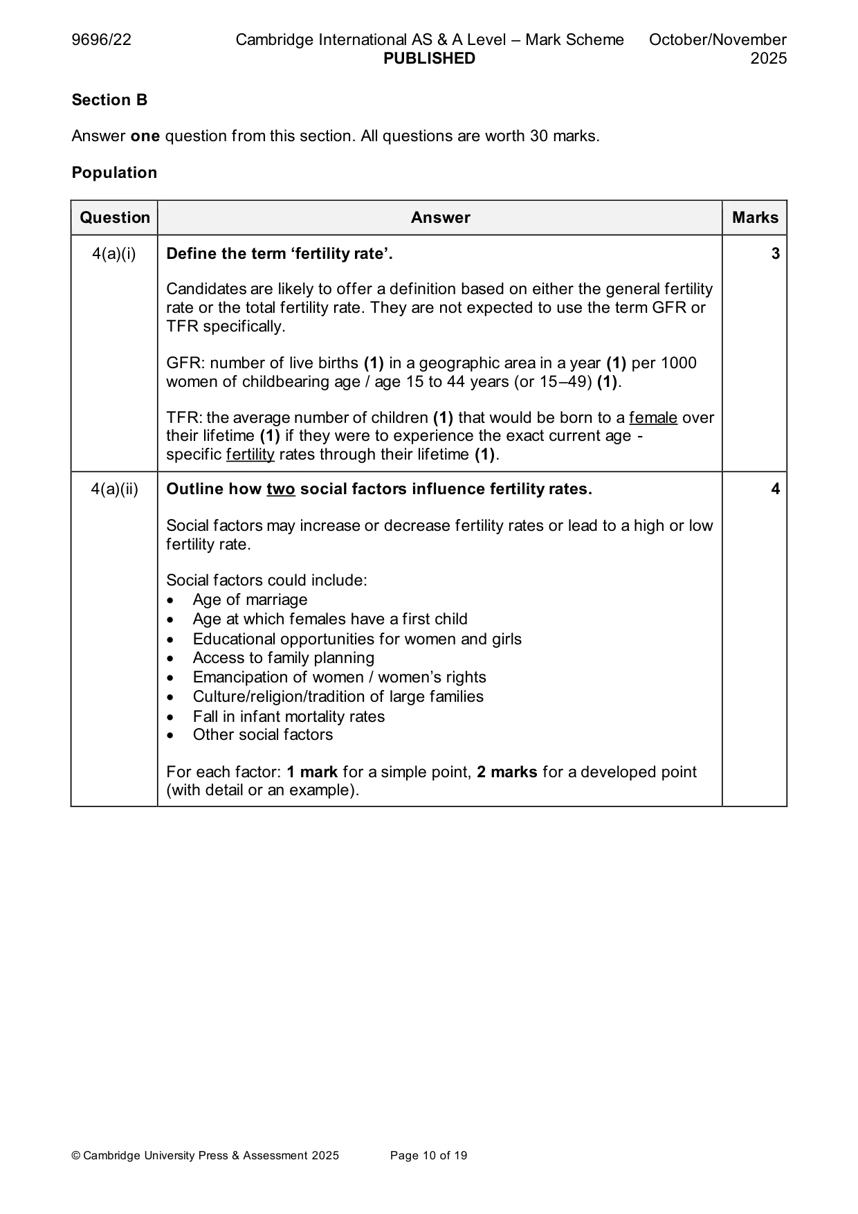 Mark scheme, page 10 of 19
