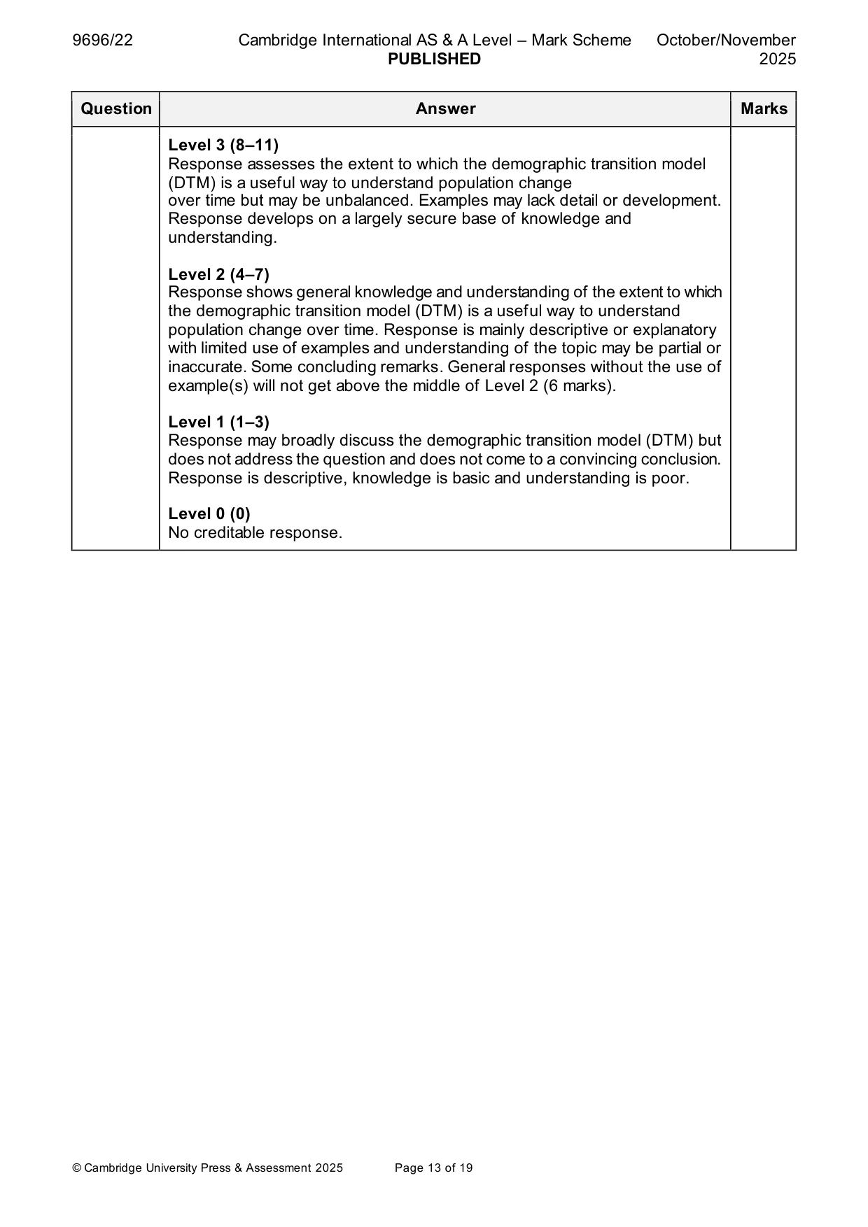 Mark scheme, page 13 of 19