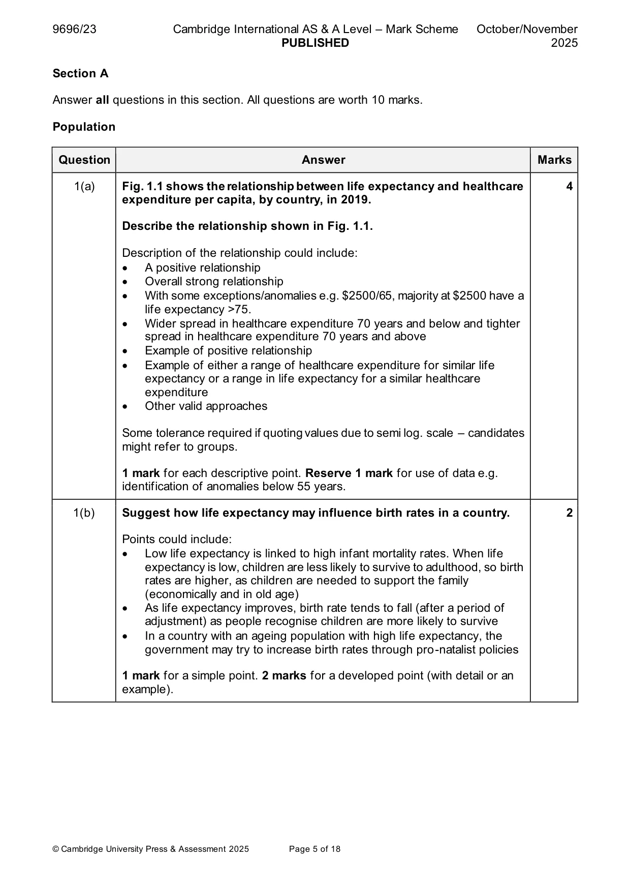 Mark scheme, page 5 of 18