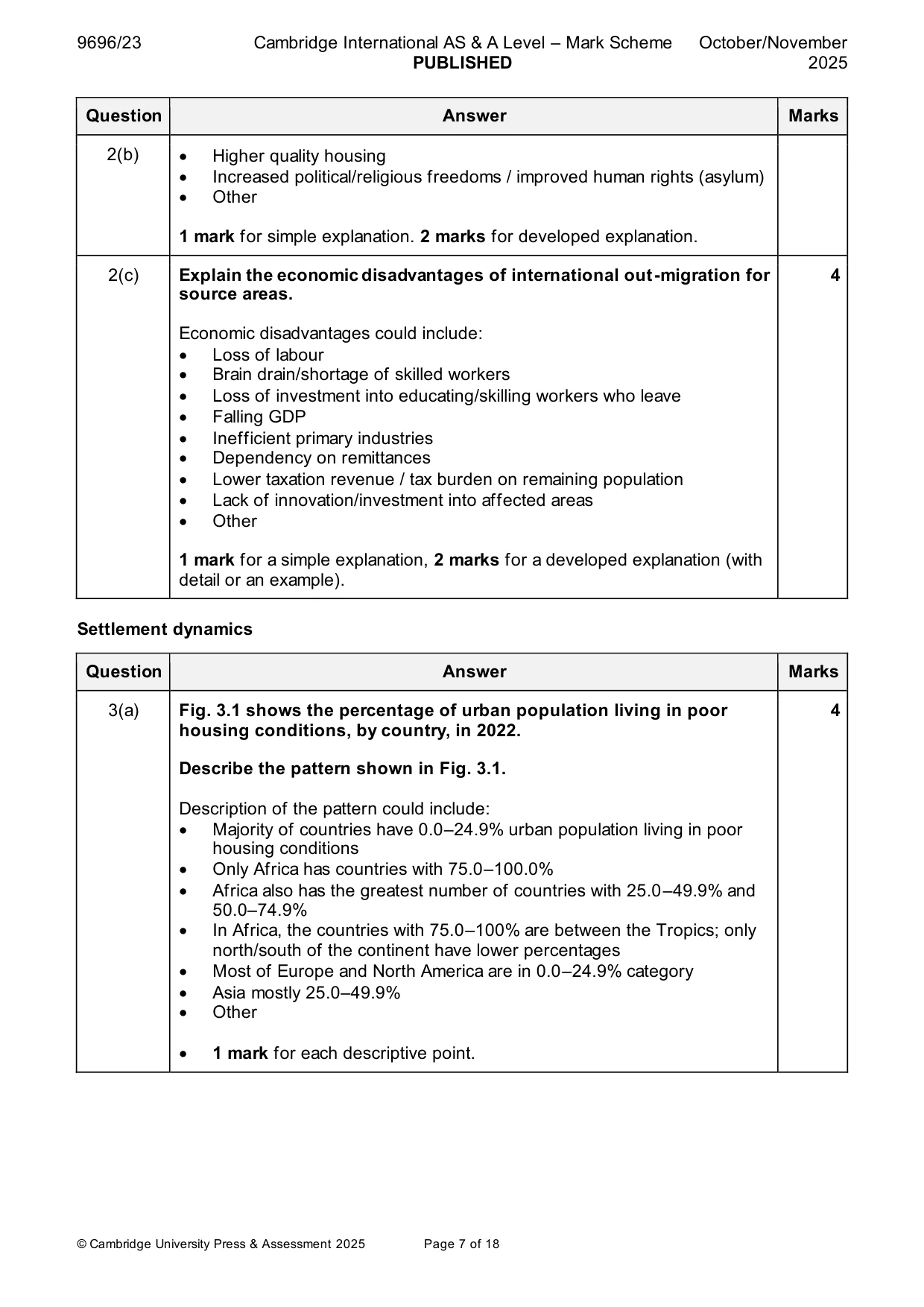 Mark scheme, page 7 of 18