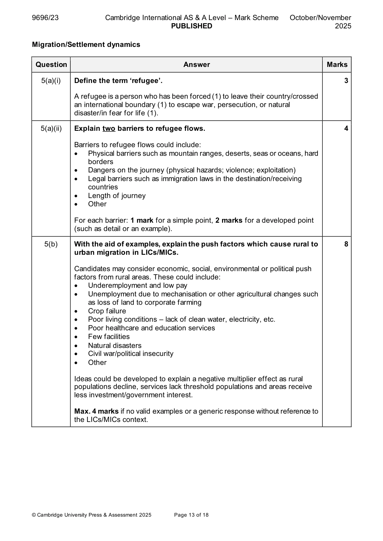 Mark scheme, page 13 of 18