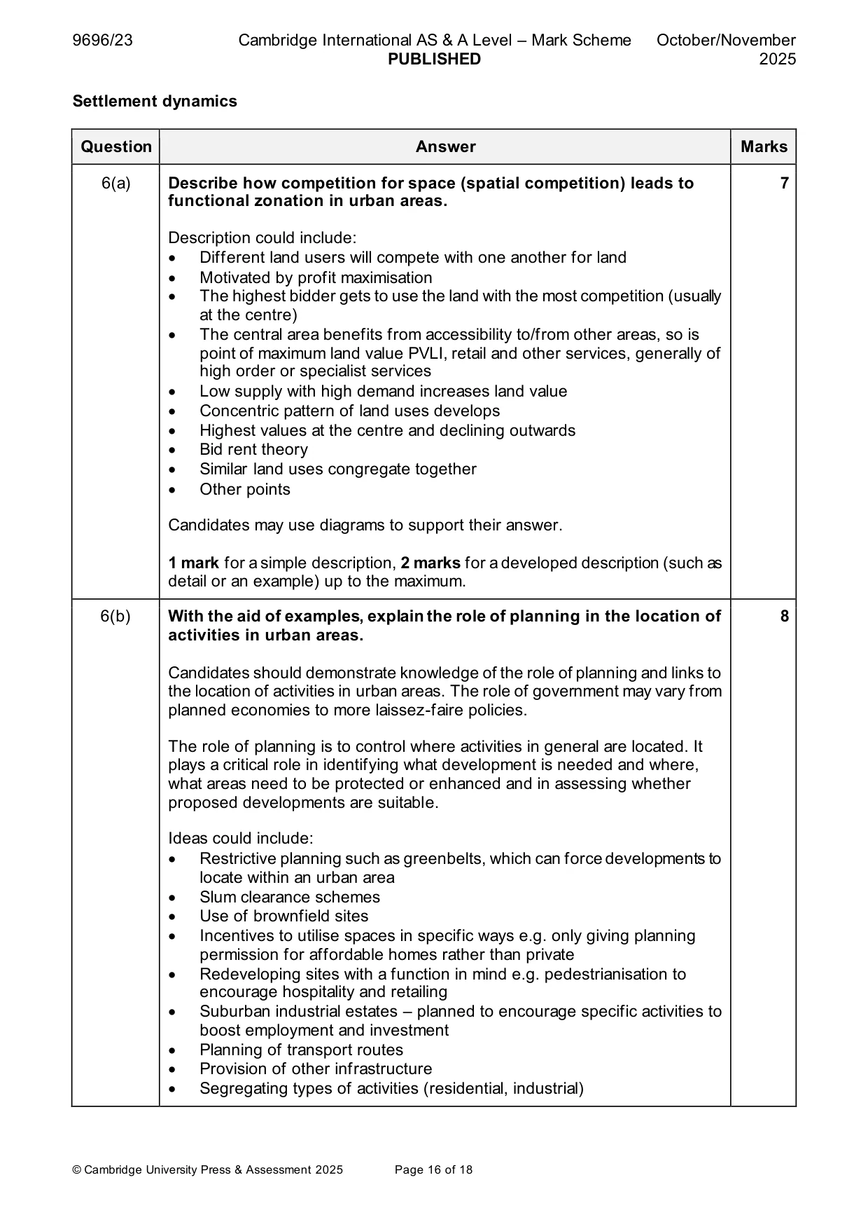 Mark scheme, page 16 of 18