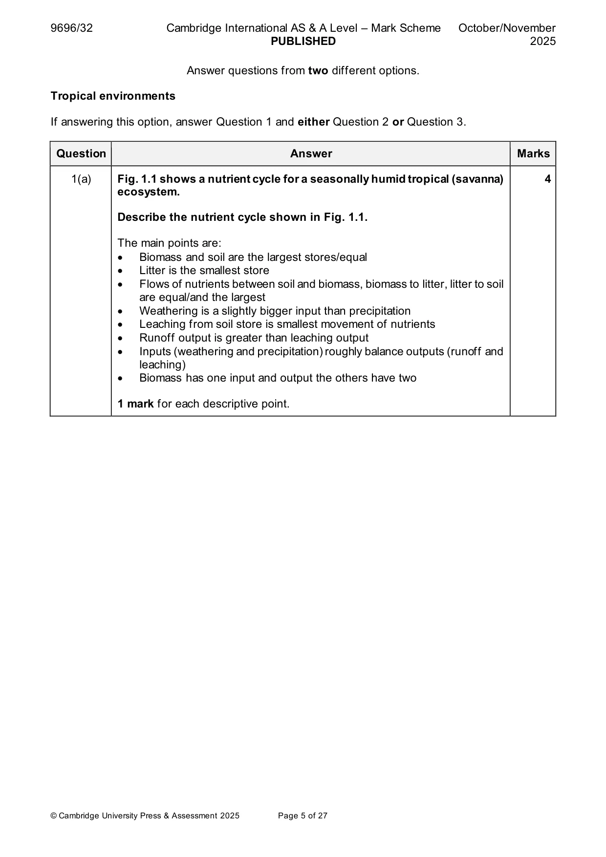 Mark scheme, page 5 of 27