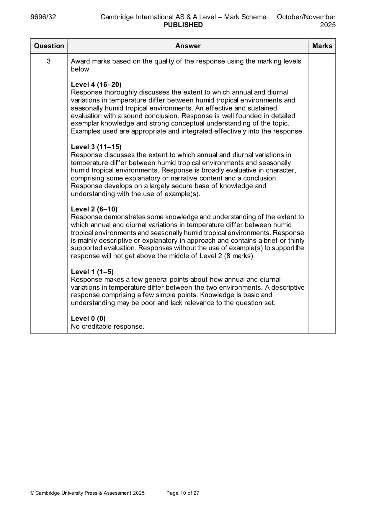 Mark scheme, page 10 of 27