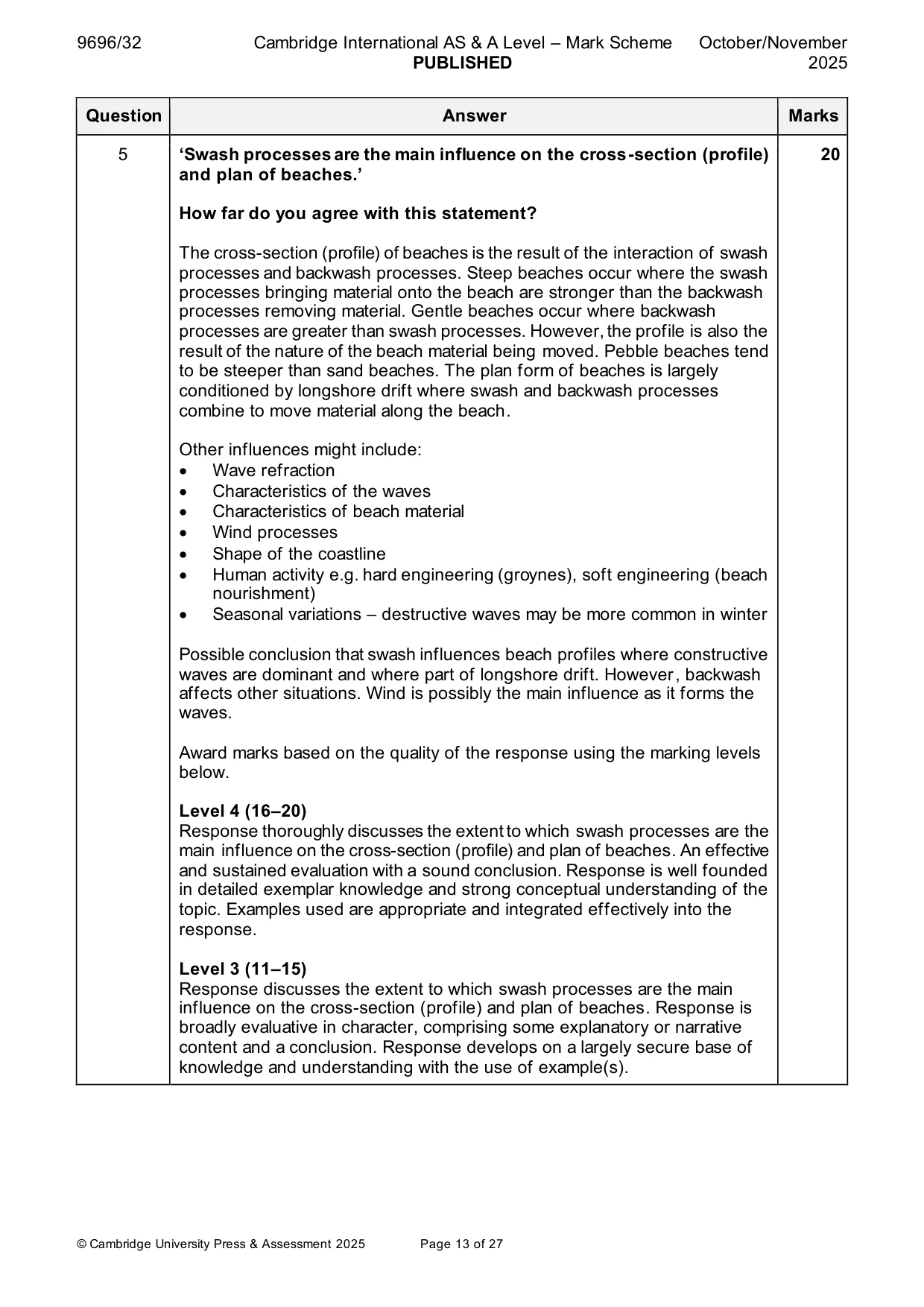Mark scheme, page 13 of 27