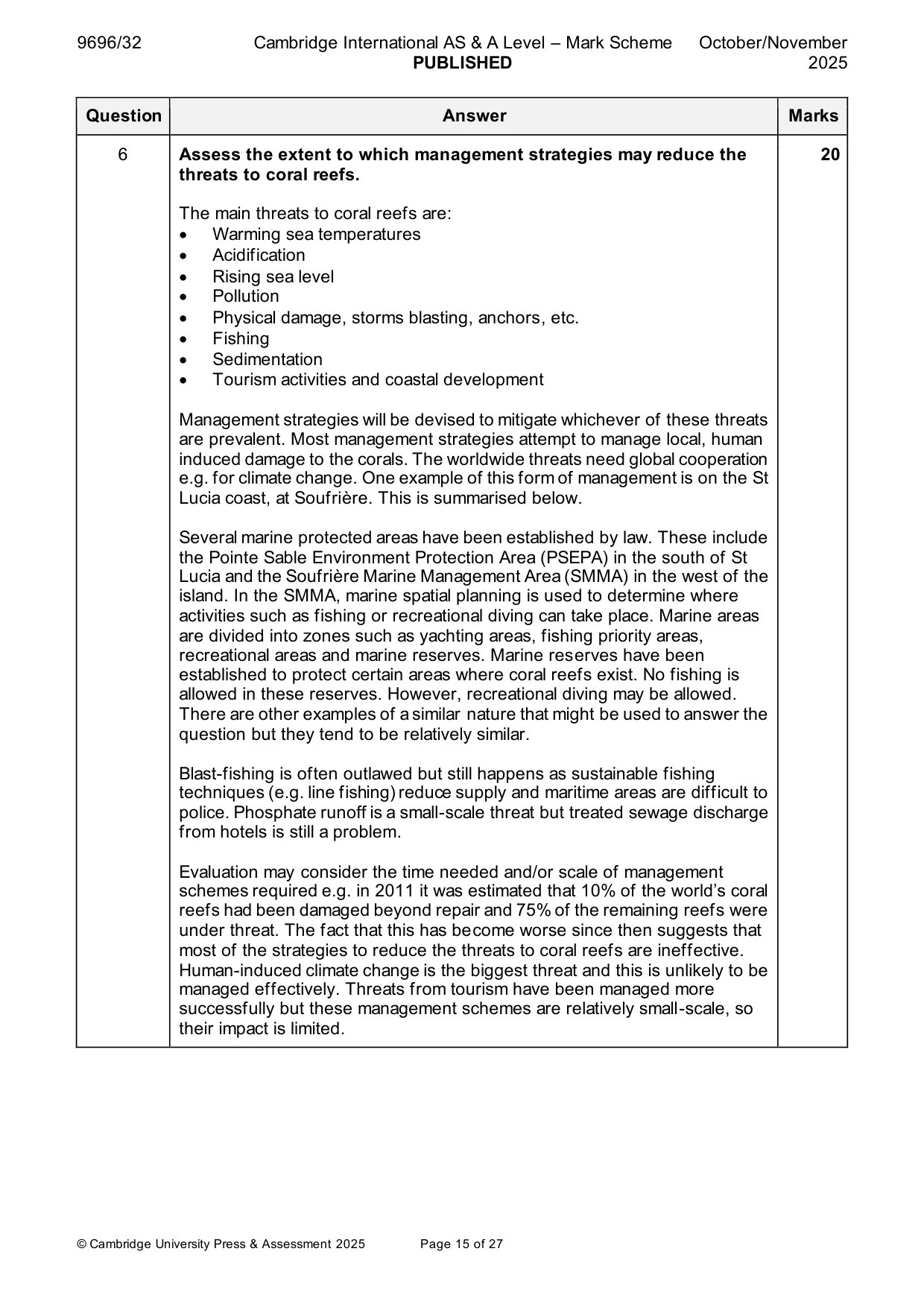 Mark scheme, page 15 of 27