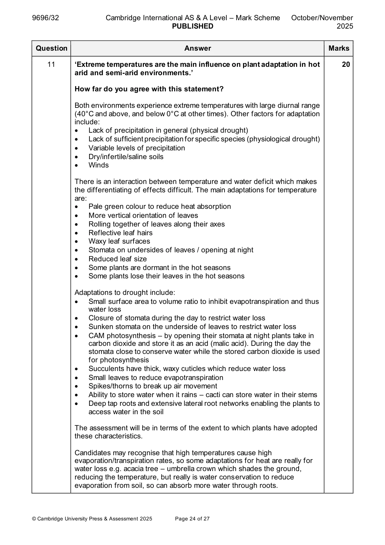 Mark scheme, page 24 of 27