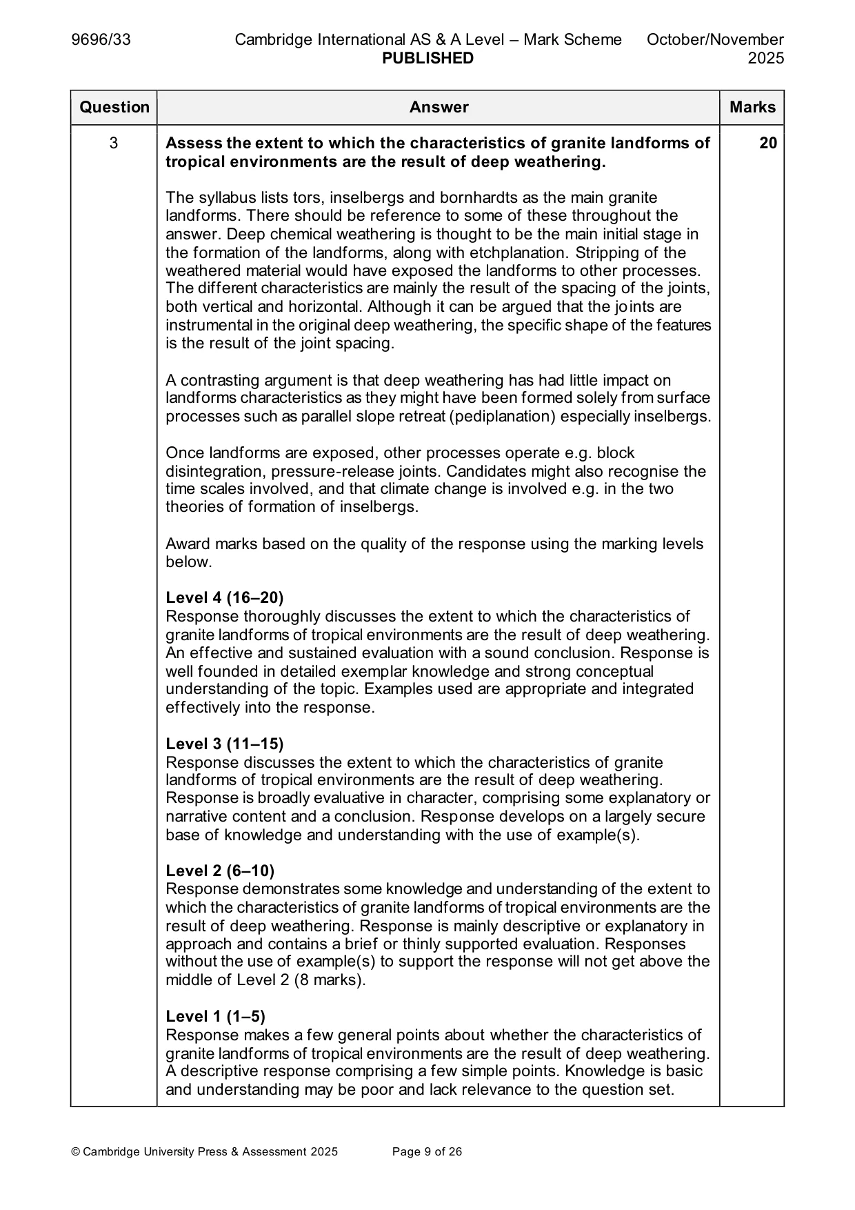 Mark scheme, page 9 of 26