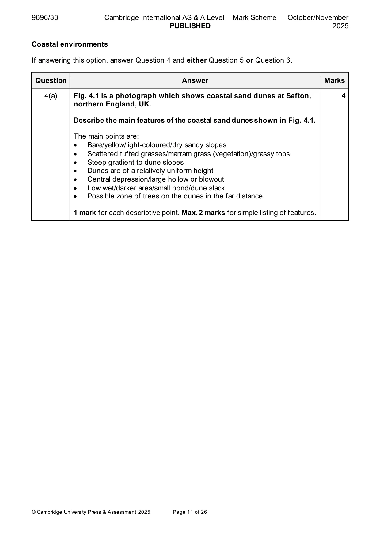 Mark scheme, page 11 of 26