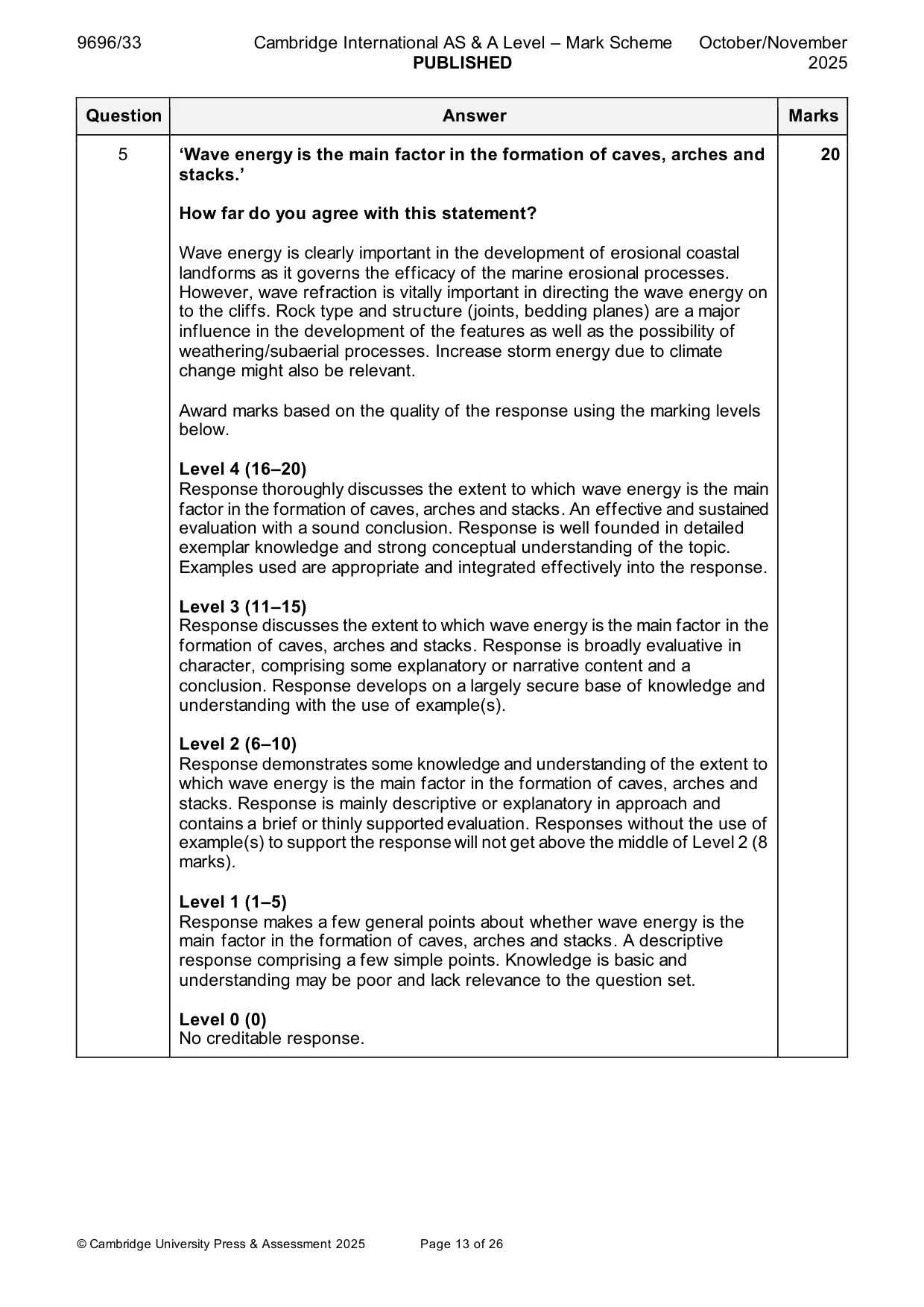 Mark scheme, page 13 of 26