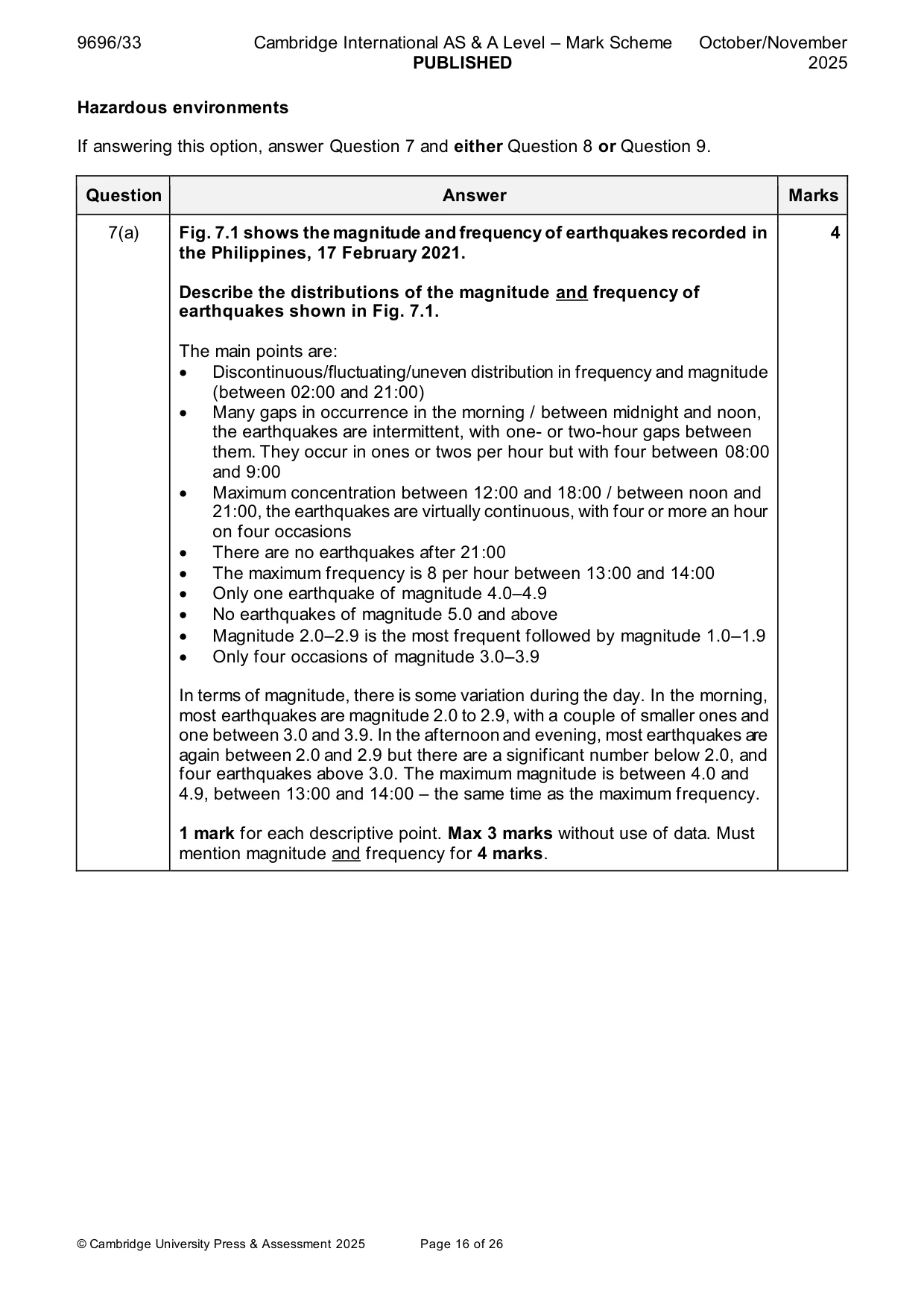 Mark scheme, page 16 of 26