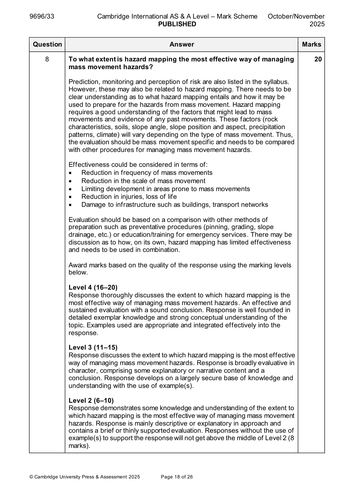 Mark scheme, page 18 of 26
