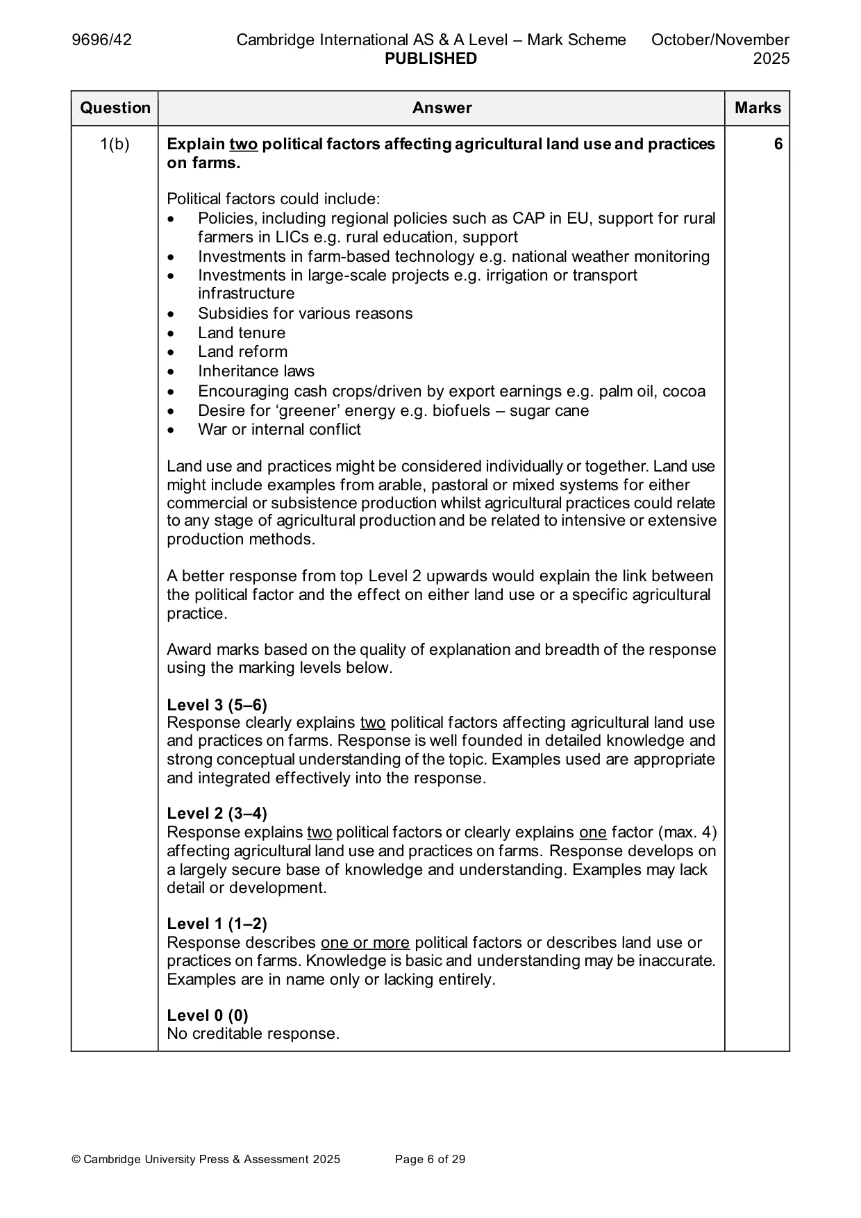 Mark scheme, page 6 of 29