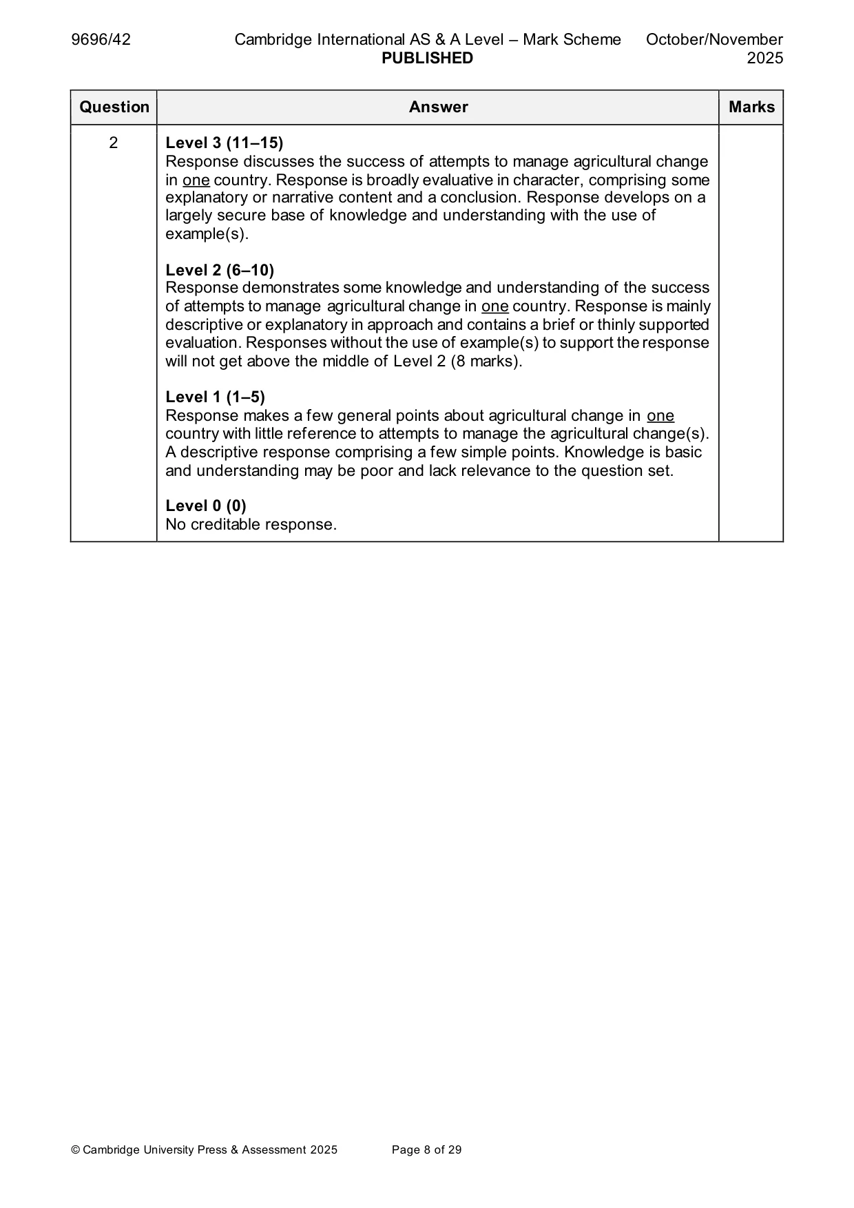 Mark scheme, page 8 of 29