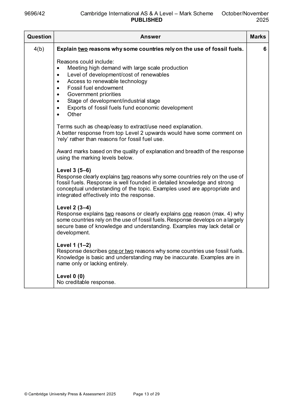 Mark scheme, page 13 of 29
