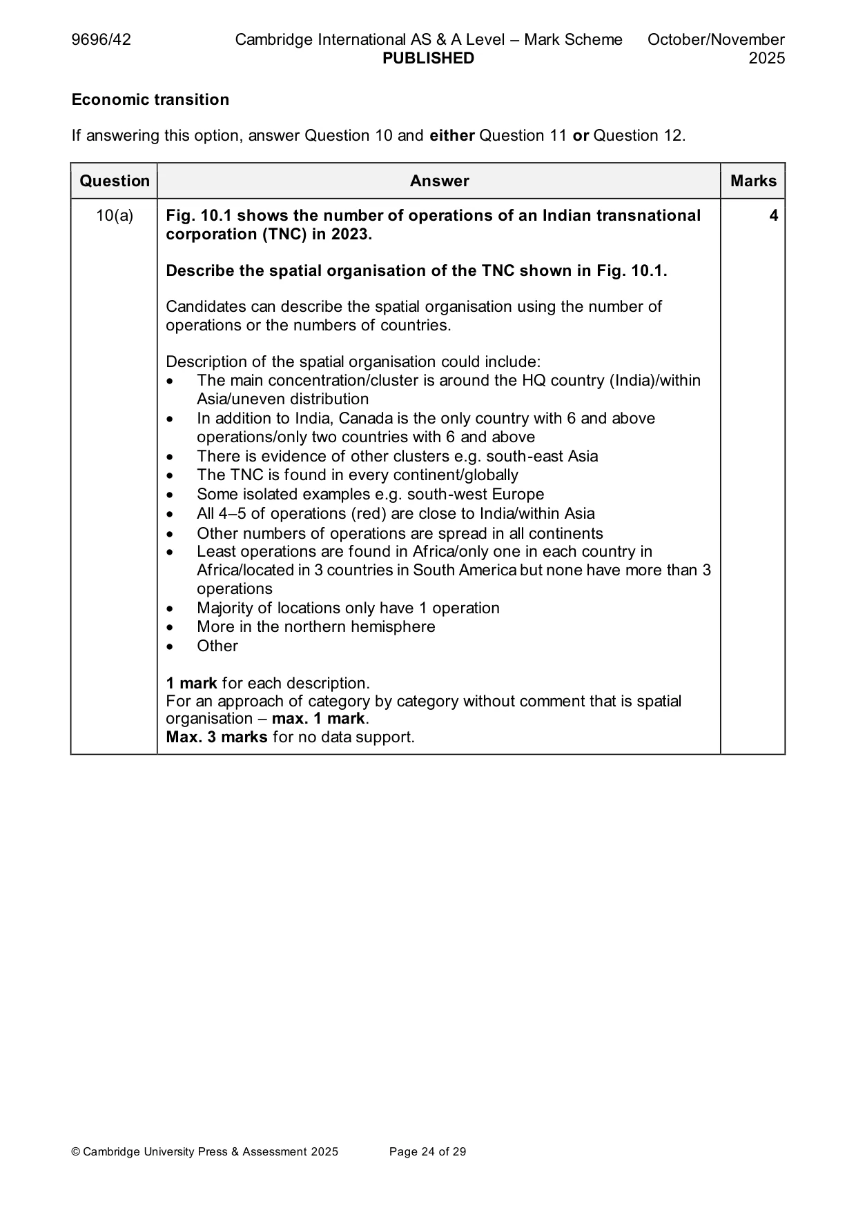 Mark scheme, page 24 of 29