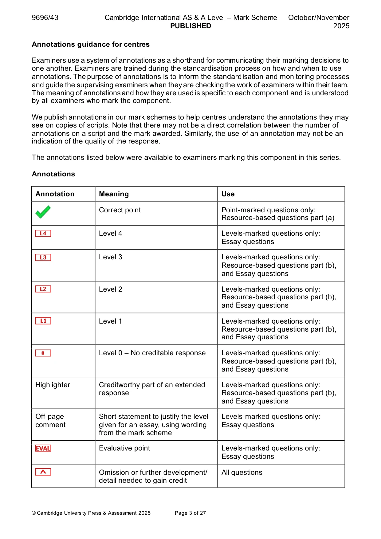 Mark scheme, page 3 of 27