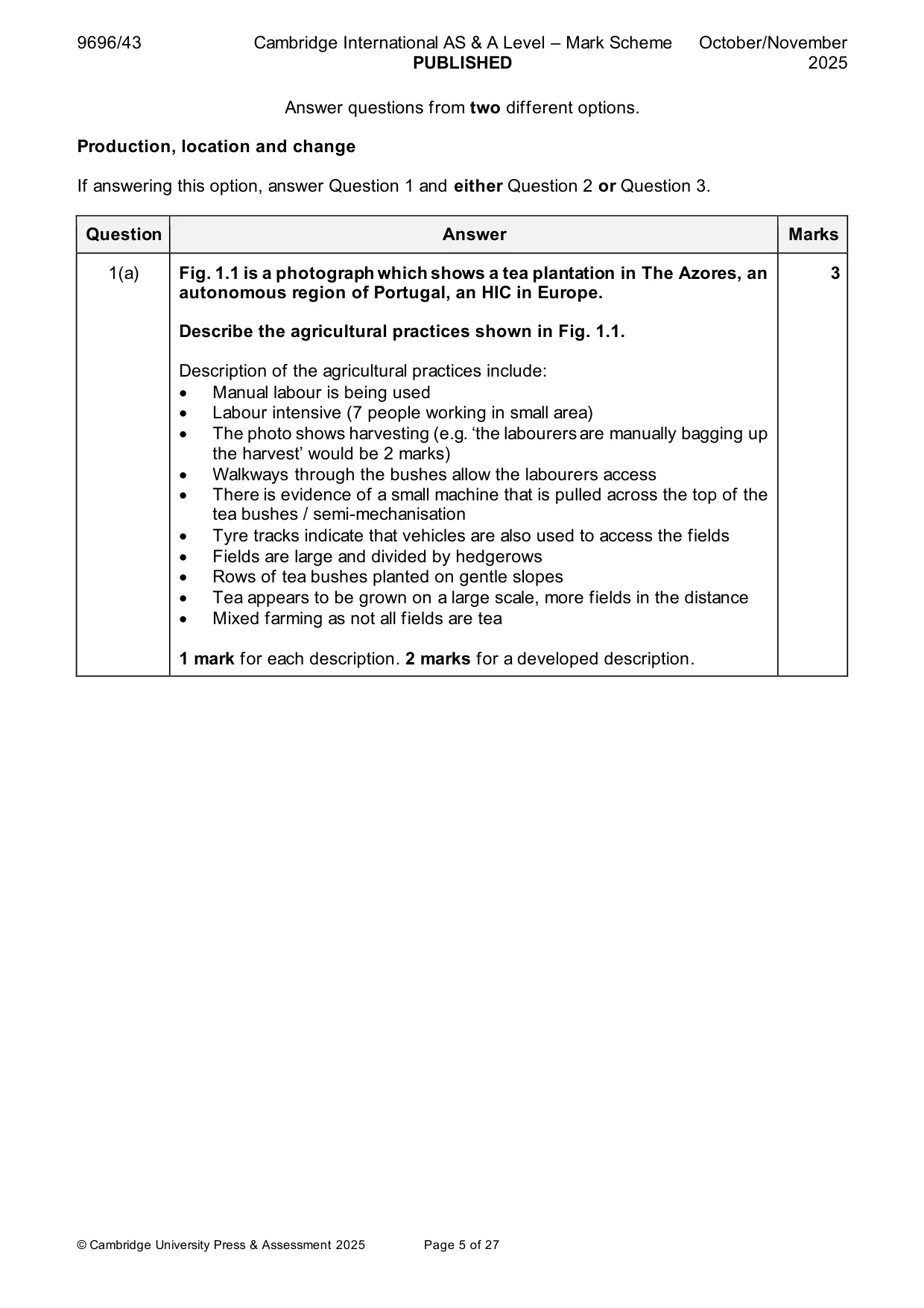 Mark scheme, page 5 of 27