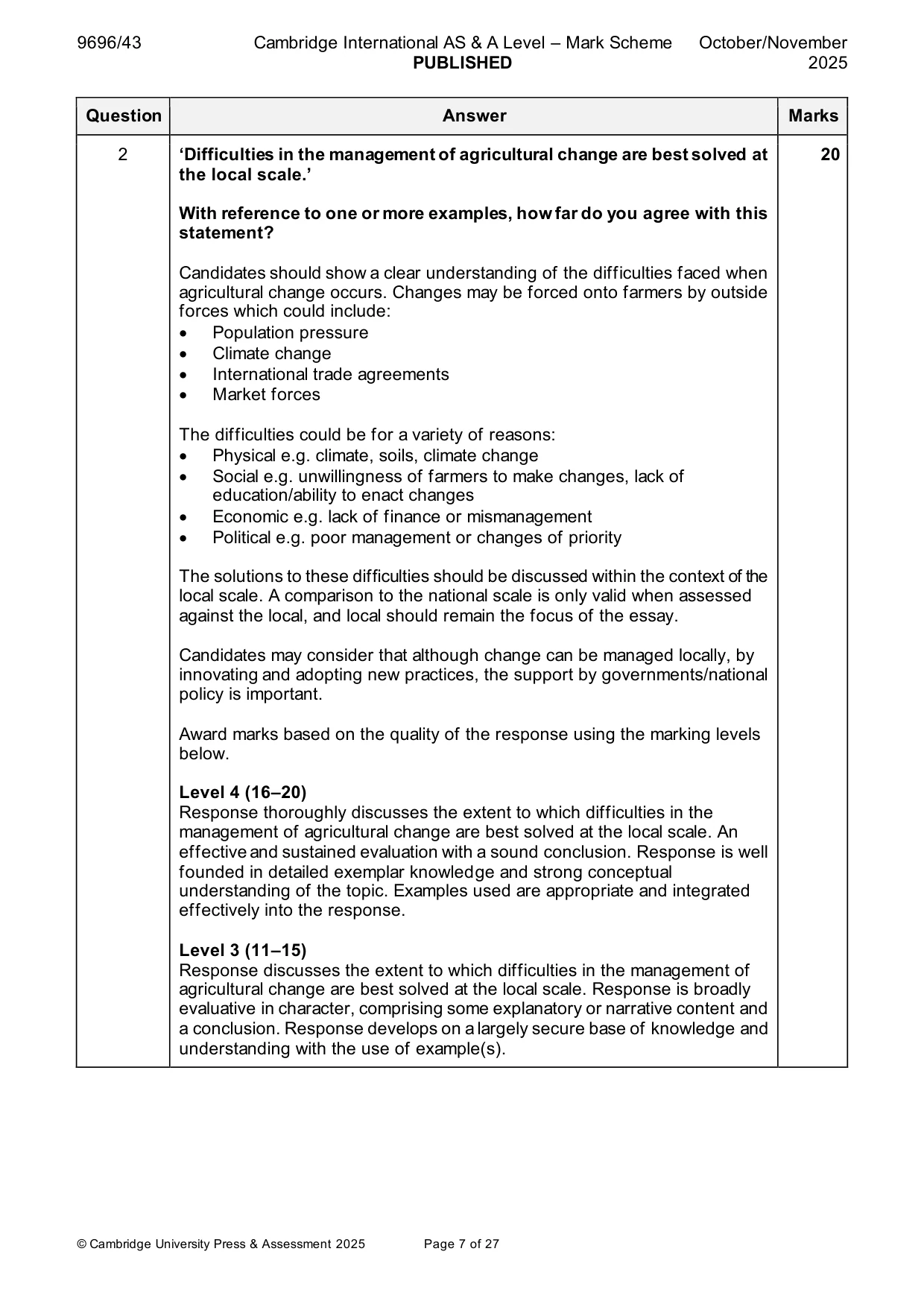 Mark scheme, page 7 of 27