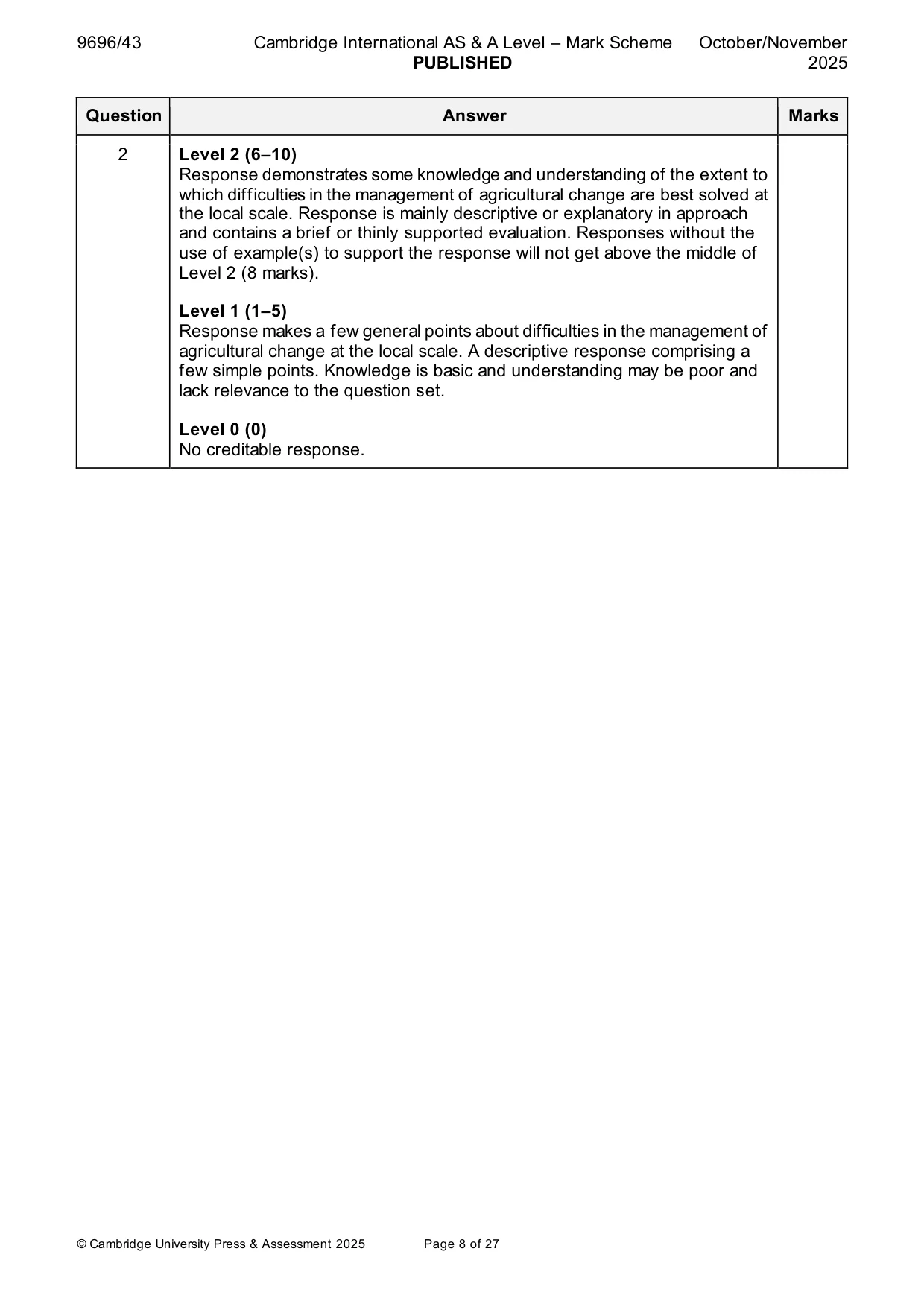 Mark scheme, page 8 of 27