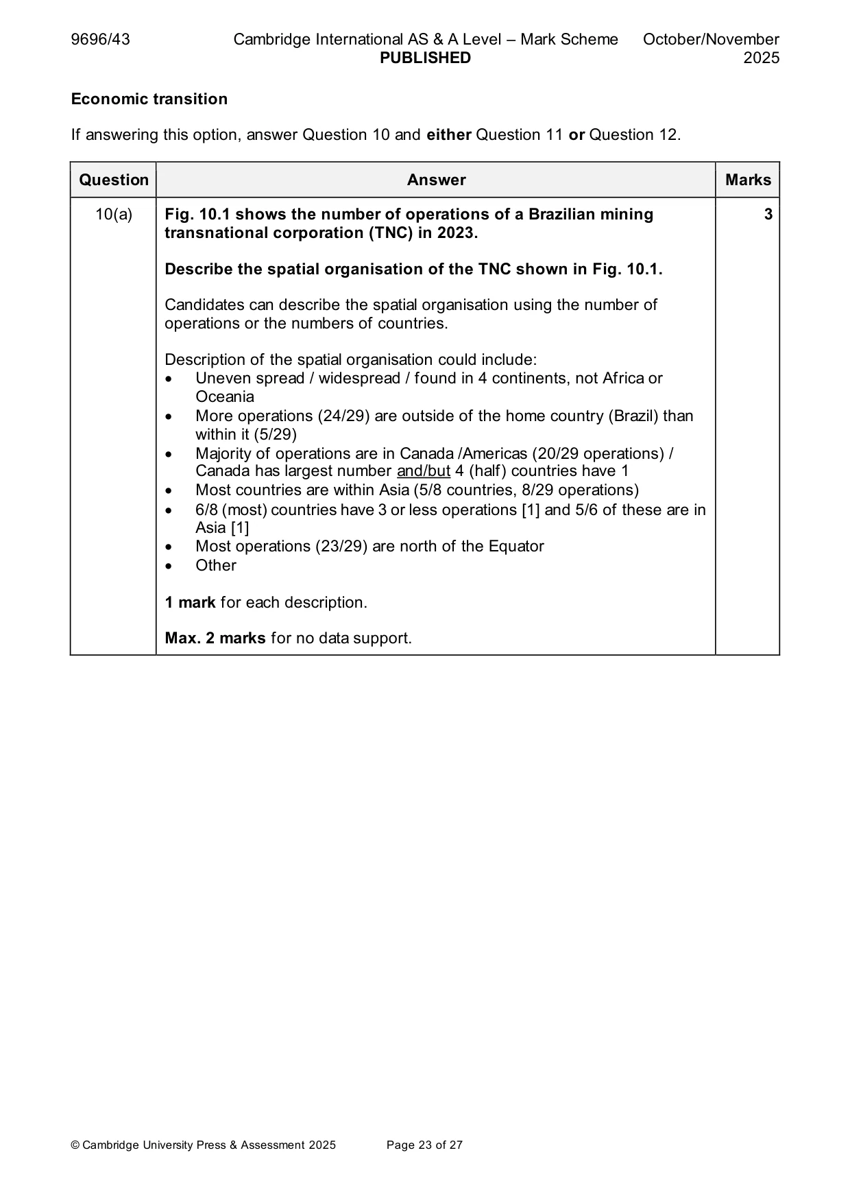 Mark scheme, page 23 of 27