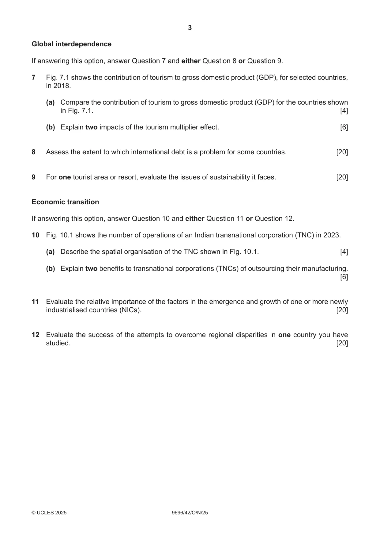 Cambridge A Level Geography 9696 2025 Oct/Nov Paper 4 · Variant 2 question paper, page 3 of 4