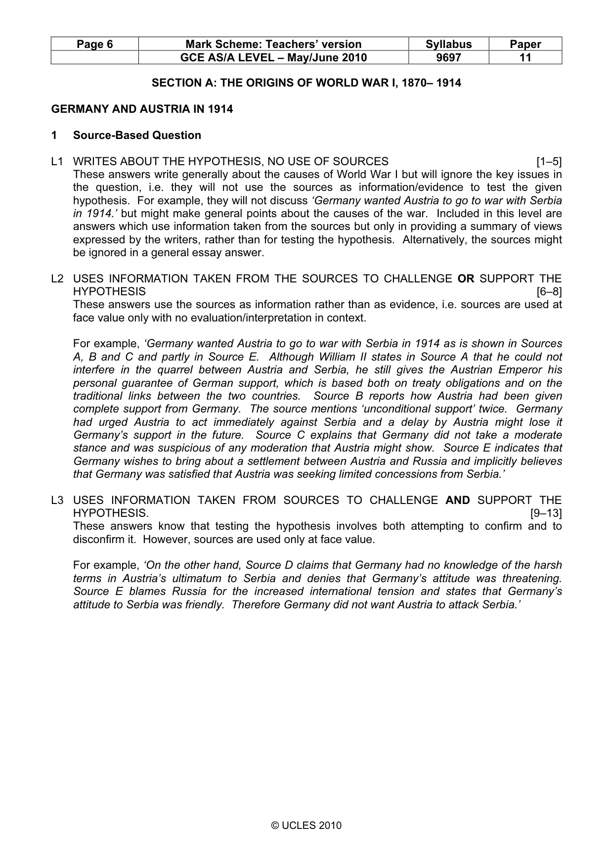 Mark scheme, page 6 of 12