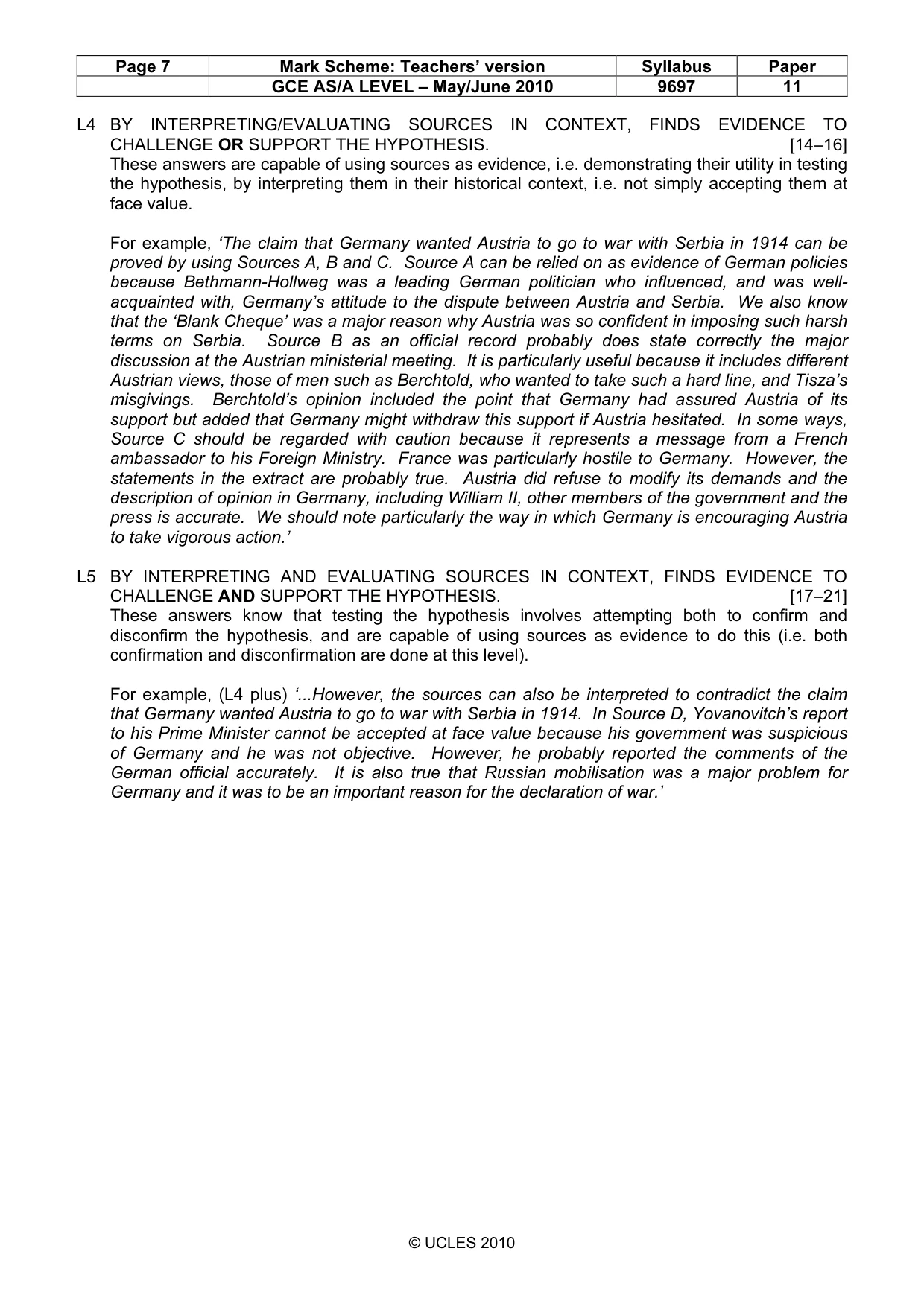 Mark scheme, page 7 of 12