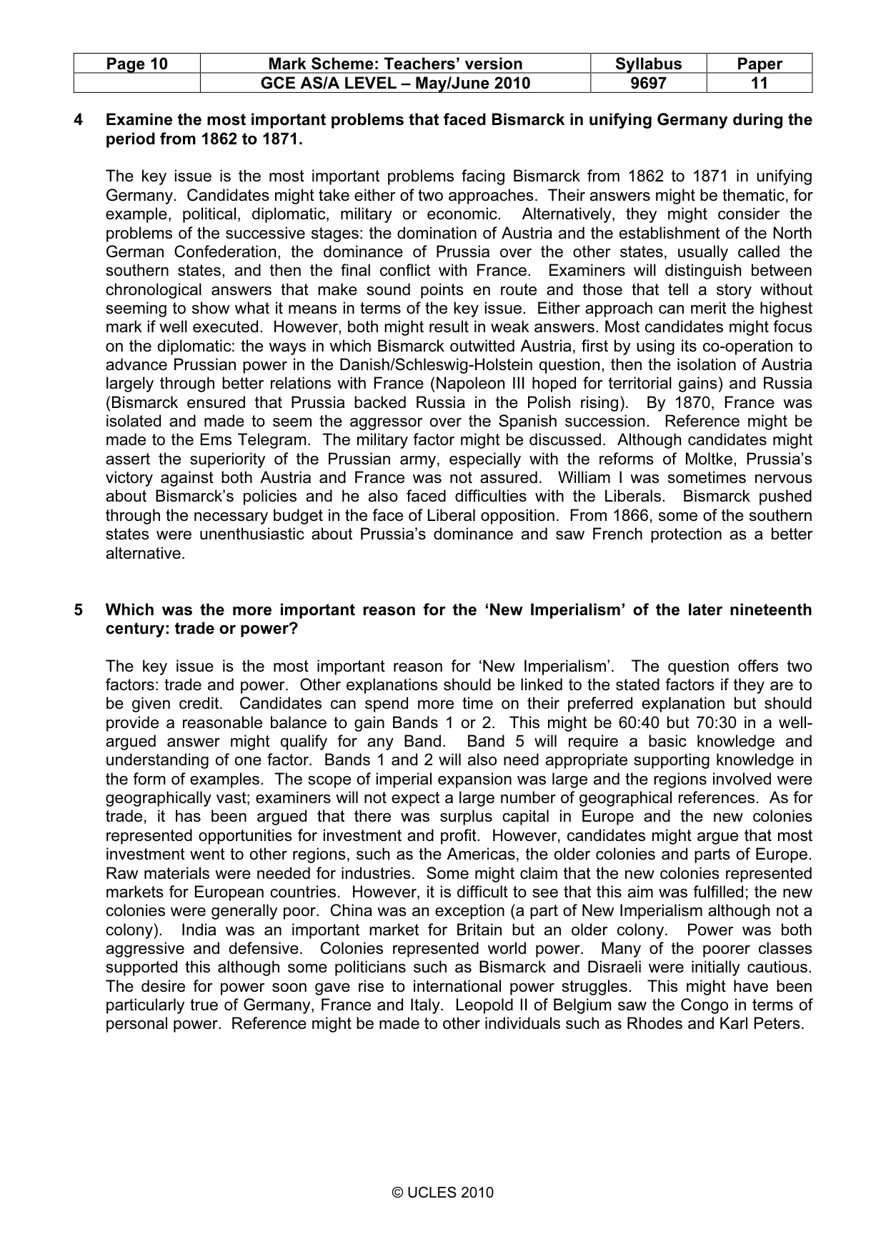 Mark scheme, page 10 of 12