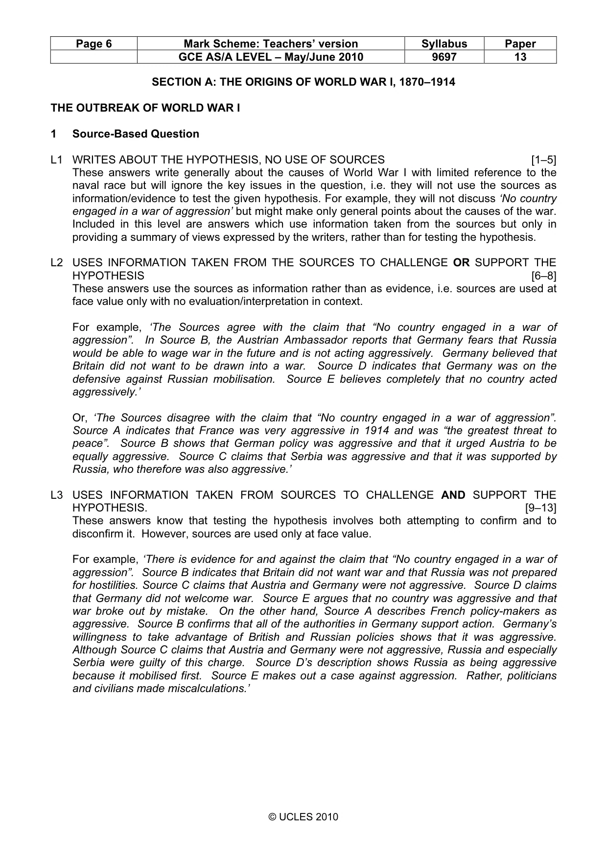 Mark scheme, page 6 of 12
