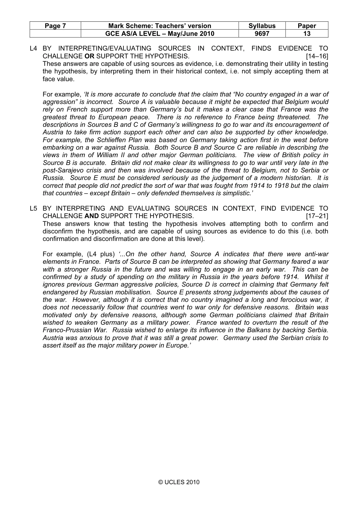 Mark scheme, page 7 of 12