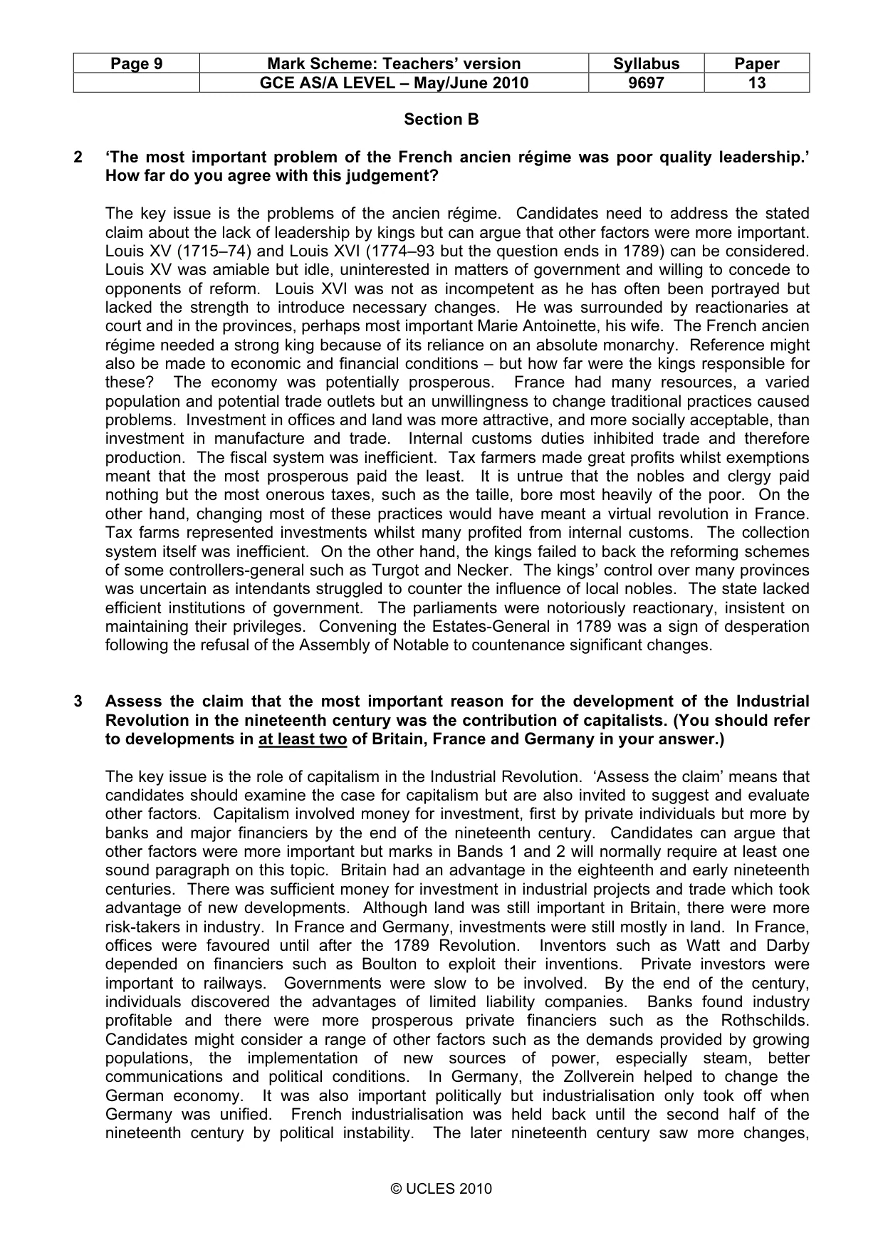 Mark scheme, page 9 of 12