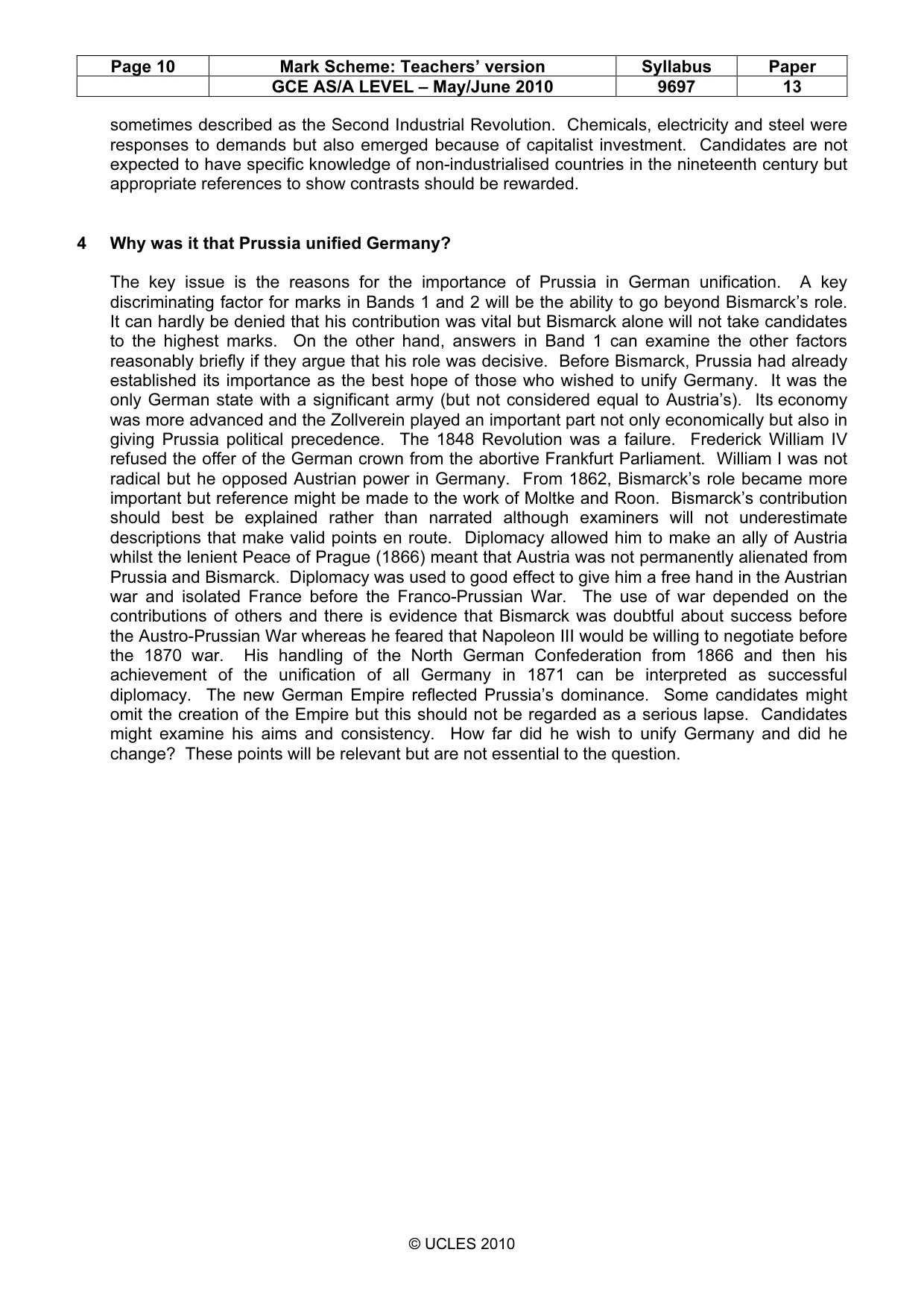 Mark scheme, page 10 of 12