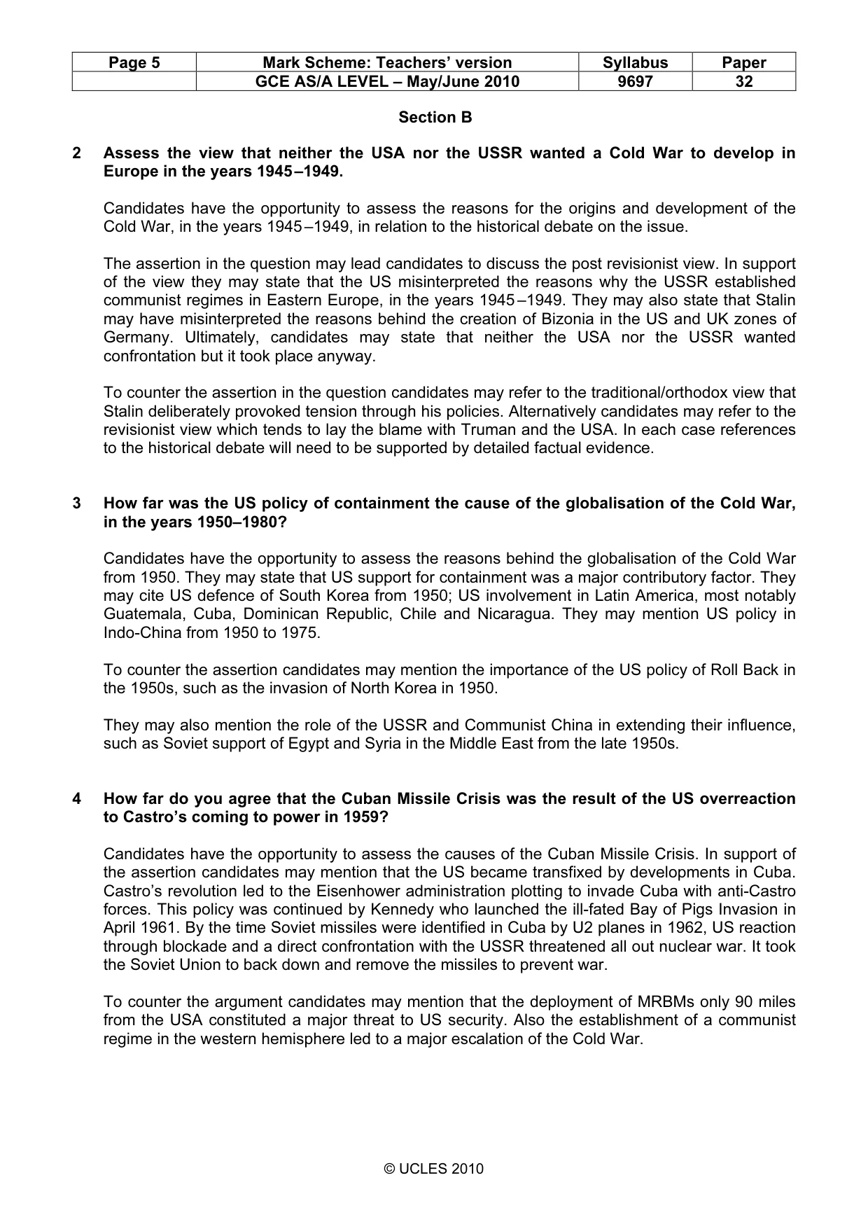 Mark scheme, page 5 of 7