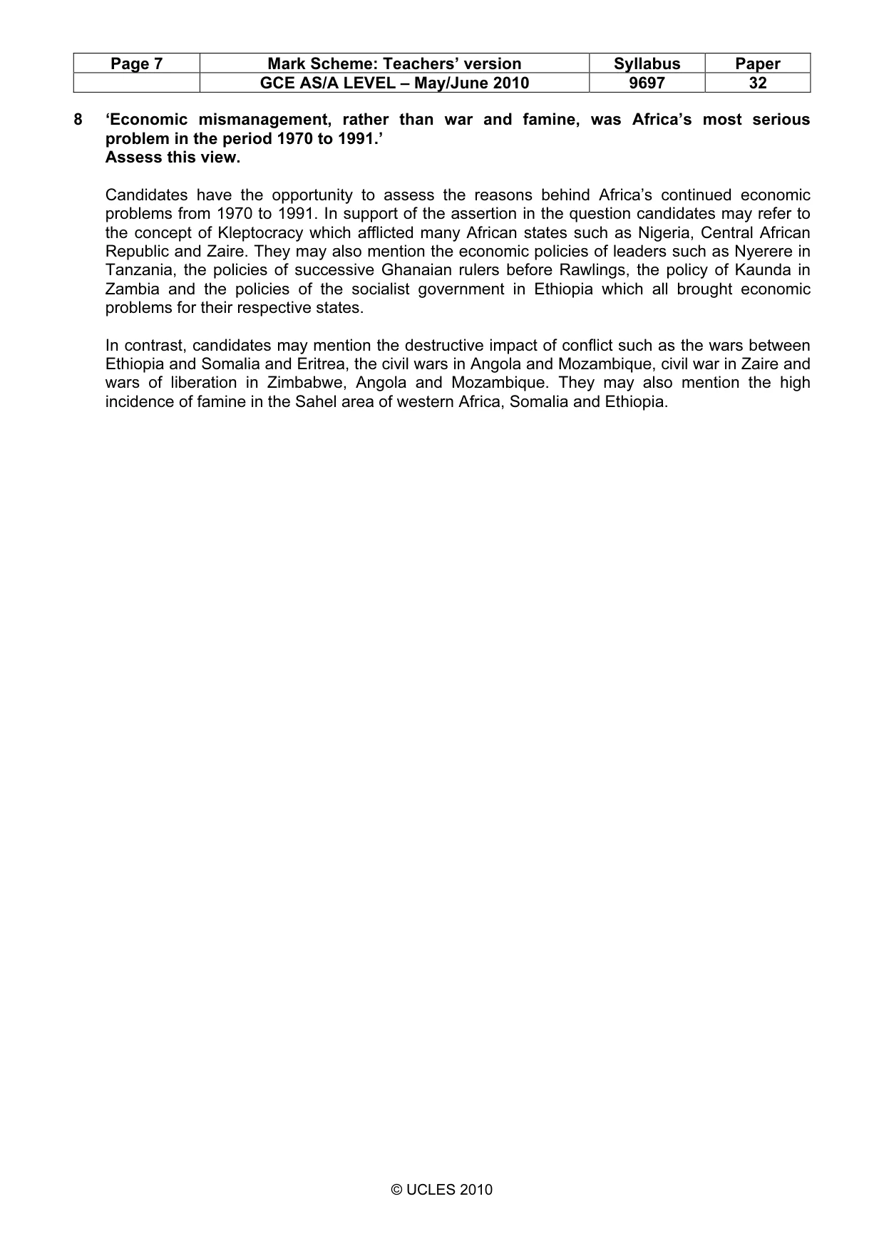 Mark scheme, page 7 of 7