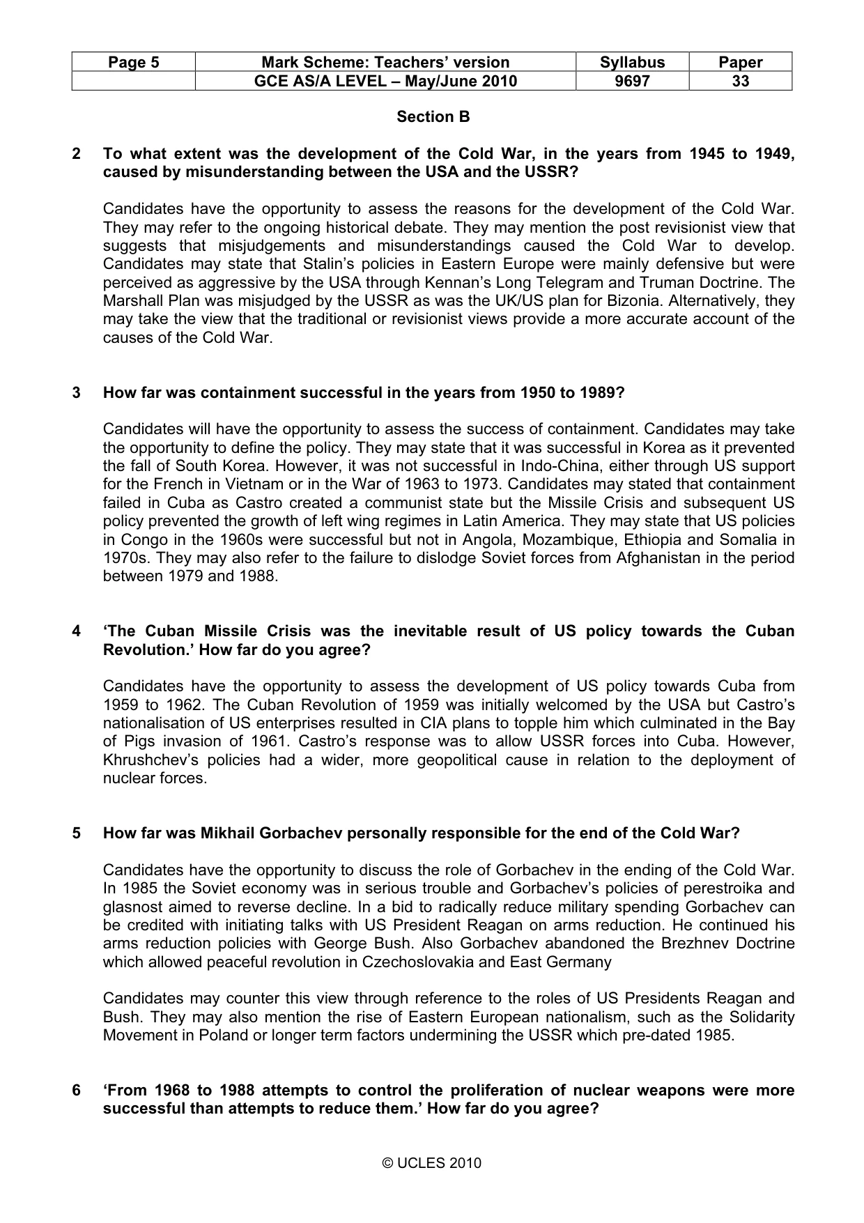 Mark scheme, page 5 of 6