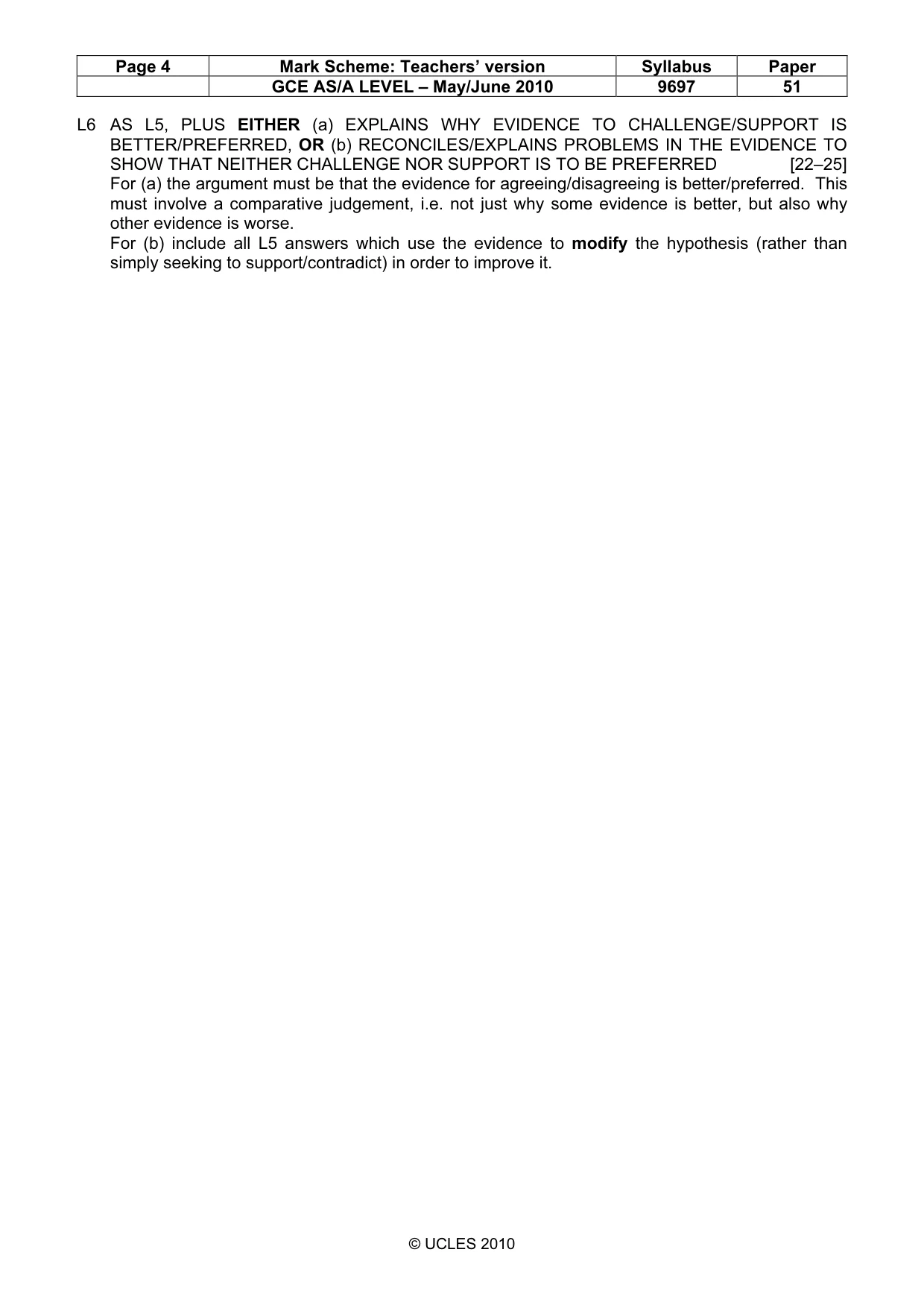 Mark scheme, page 4 of 9