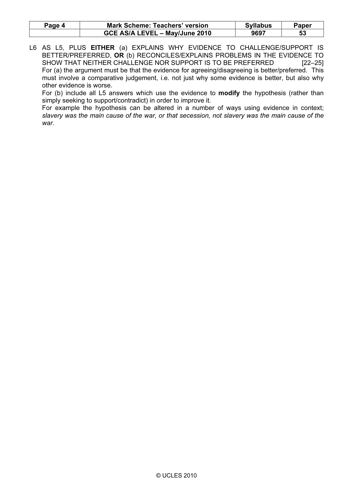 Mark scheme, page 4 of 9